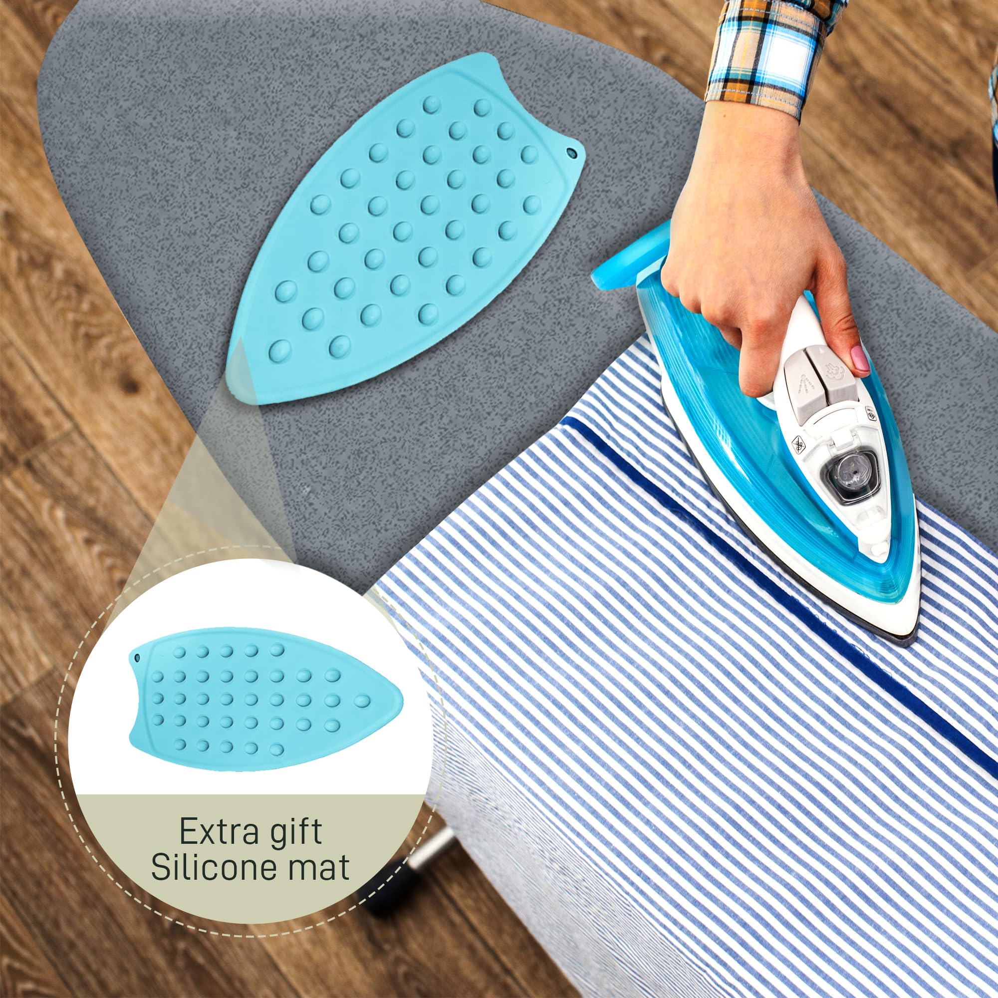 Funda para tabla de planchar de tamaño estándar premium y alfombrilla de silicona