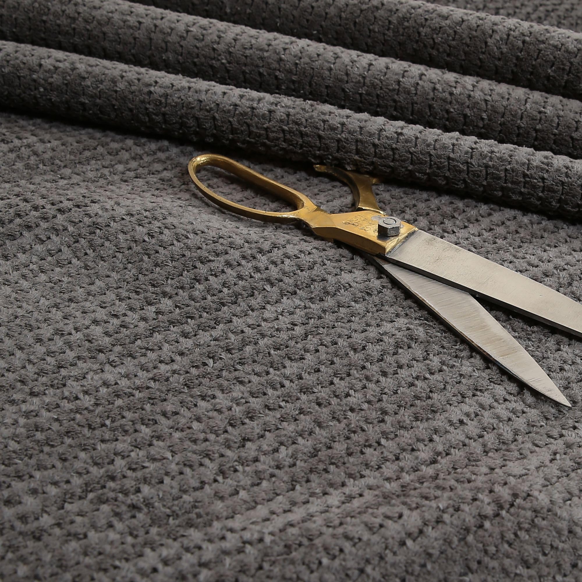 Ripple Striped Effect Corduroy Upholstery Fabric Material for Sofas Chairs Furnishings Flame Treated in Grey Colour (1 Metre)