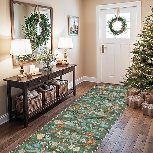 Miniatura 386 de Alfombra lavable para pasillo y de cocina, alfombra de entrada, vintage, suave para el suelo, alfombra antideslizante para interiores, para baño