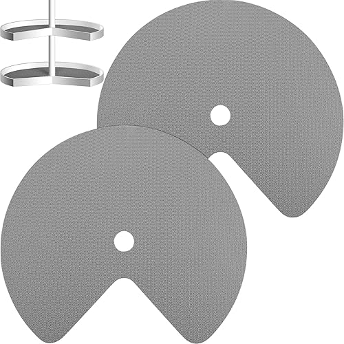 Miniatura 7 de Lazy Susan - 2 forros circulares para estantes, revestimientos no adhesivos para gabinetes de cocina, antideslizantes, antideslizantes, para