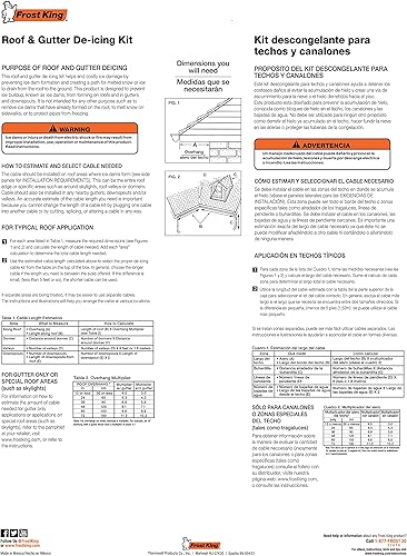Miniatura 11 de Kit de cables eléctricos automáticos para techos color negro, de 160 x 120 x 7 pies, RC160 de Frost King, RC60, 300.00watts, 120 volts