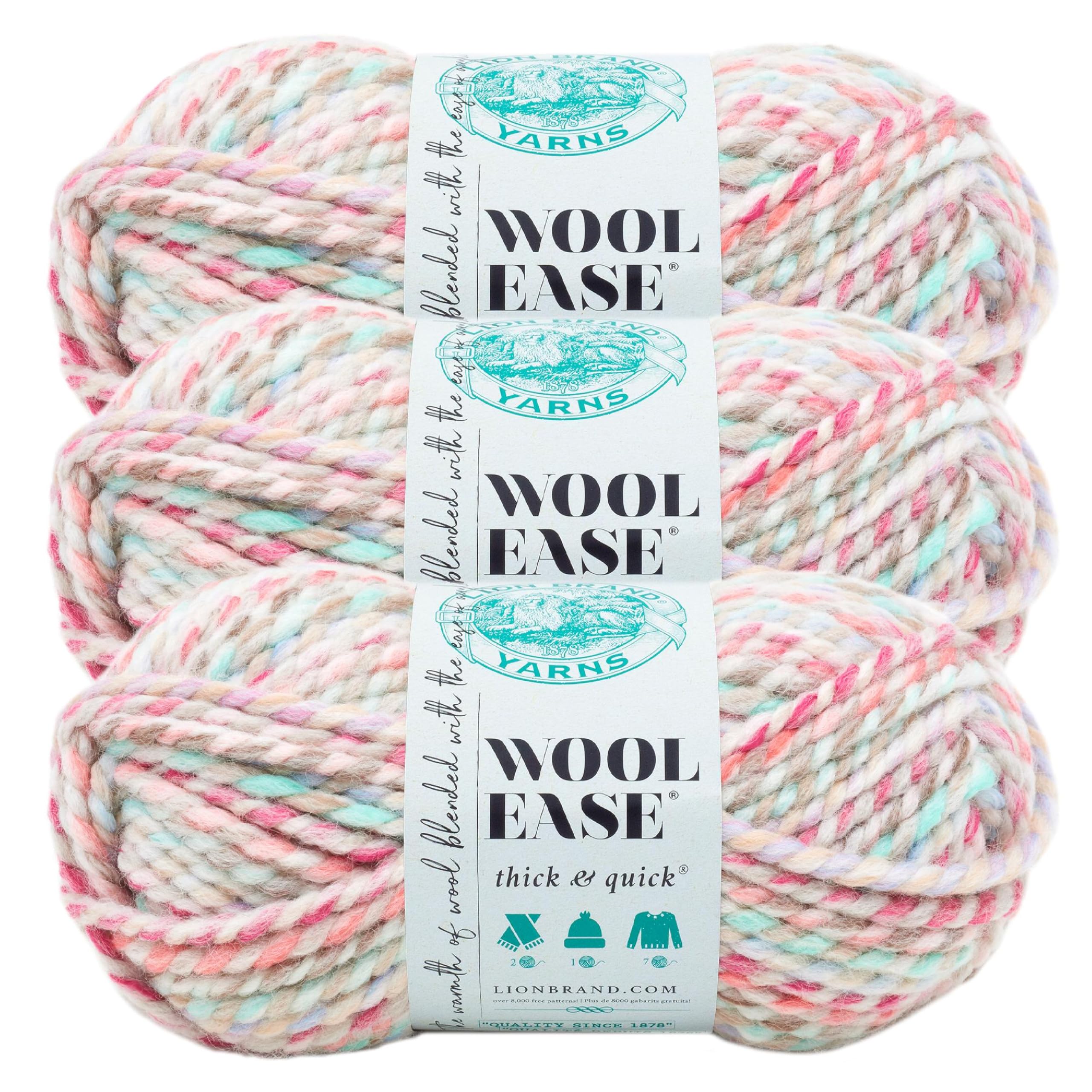 Lion Brand Yarn Carousel Lion Brand Wool-Ease Thick & Quick Yarn - Convenient, Soft & Bulky For Knitting, Crochet & Crafts, 3 Pieces,