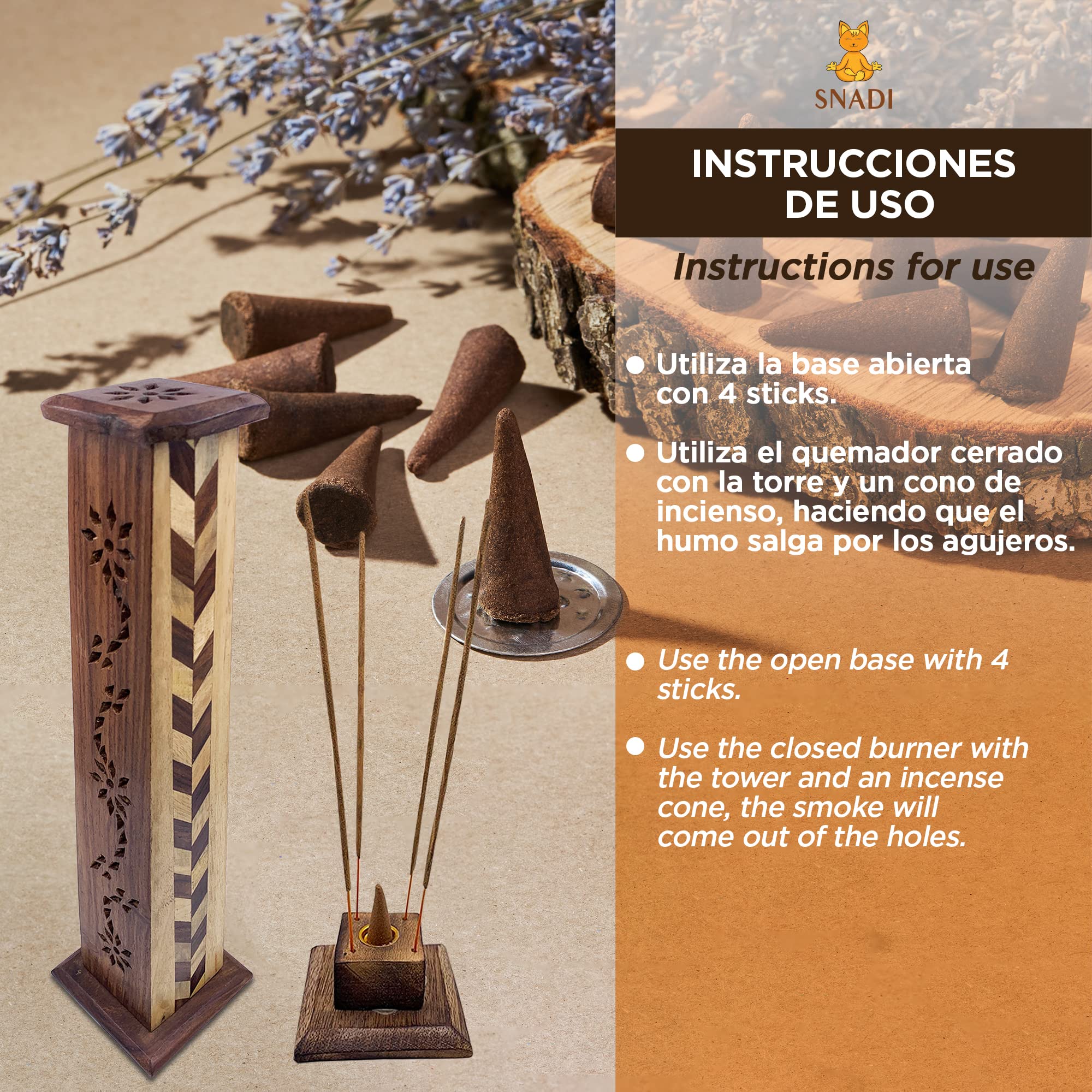 Portaincenso (incensiere) Torre in legno intagliato a mano in India - Design esclusivo e unico. 30x8x8 cm - Peso 190 g. Portaincenso in legno