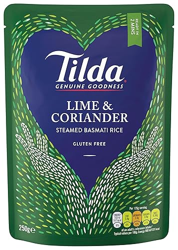 Tilda - Arroz Basmati al vapor con lima y cilantro, 8.82 oz (paquete de 6)
