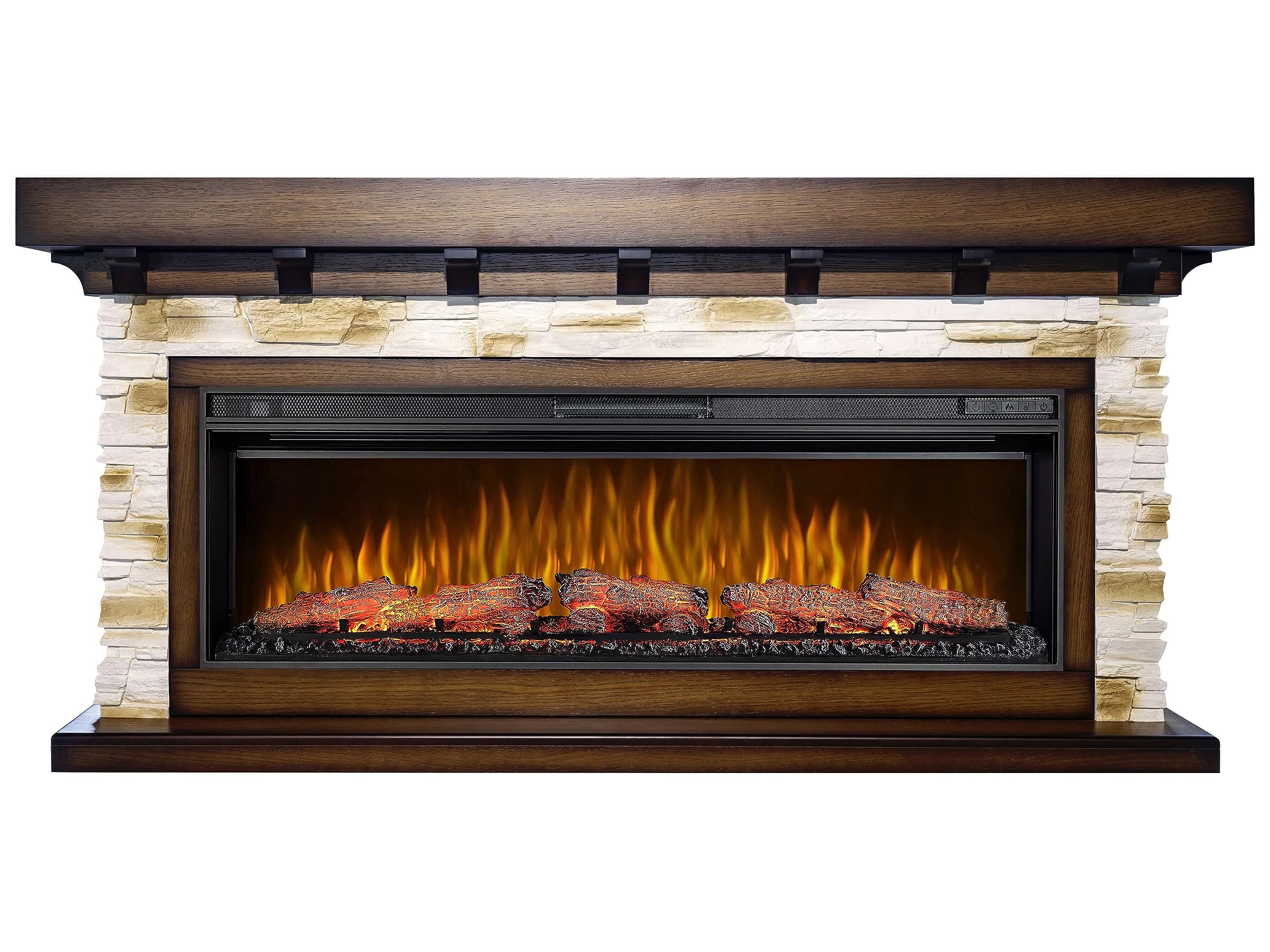 ArtiFlame Ludwig AF42 Elektrokamin - Multicolor LED Flammen Mit Holzklang, Fernbedienung