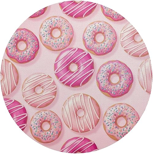Miniatura 1 de Pink Donuts Round Placemat, Non Slip Heat Resistant Mats for Kitchen one sizex4