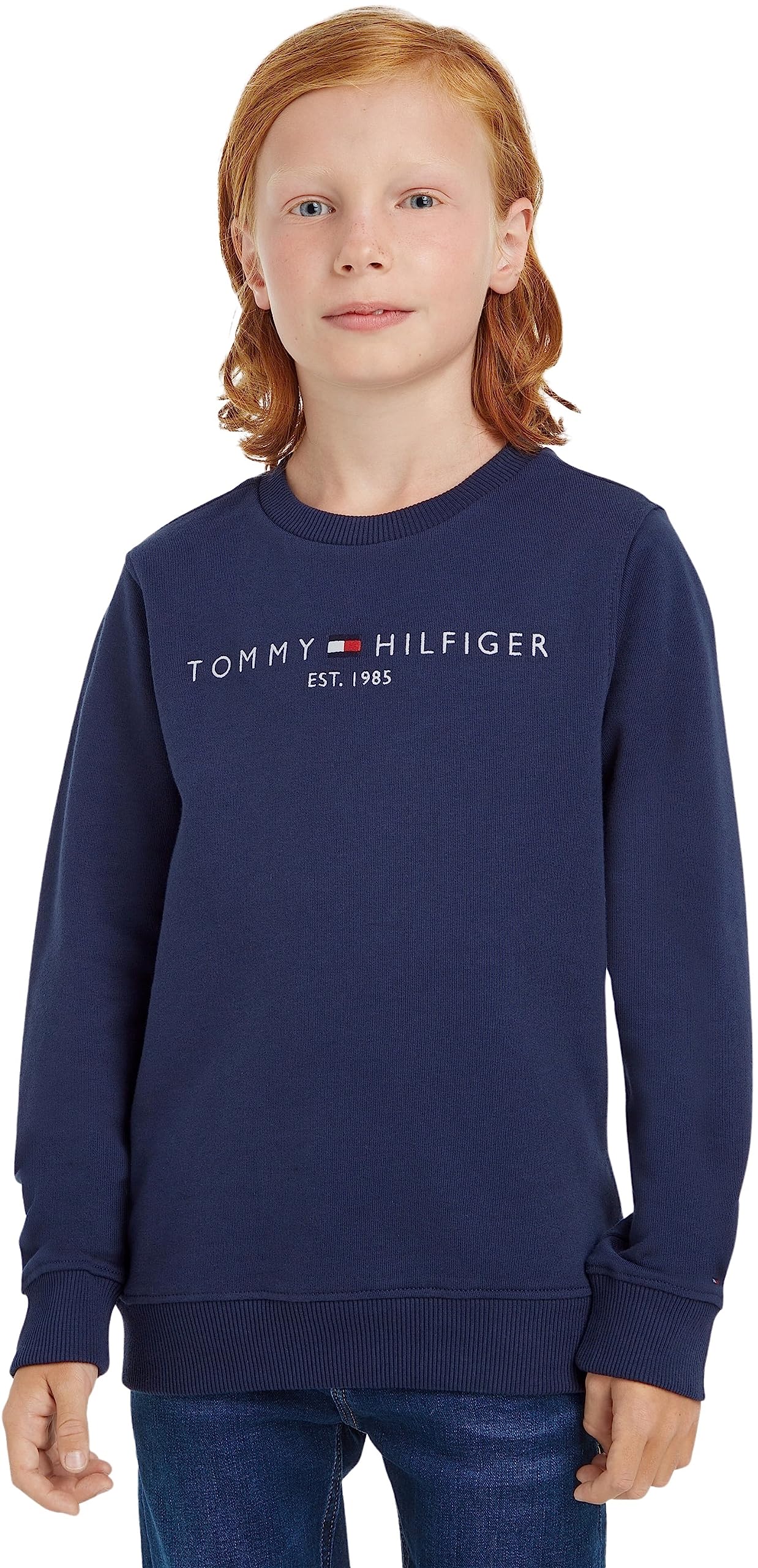 Tommy Hilfiger Felpa Bambini Unisex Essential Sweatshirt senza Cappuccio