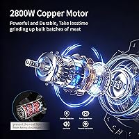 Vista 4 de Electric Meat Grinder 2800W Sausage Stuffer Maker 4-In-1 Vegetable Shredder With 3 Slice, Shred Blades,5 Blades,Sausage Stuffer,Kubbe Kit For Home