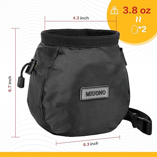 Miniatura 5 de Bolsa de tiza con 2 bolas de tiza, cinturón, clip de mosquetón, lazo para cepillo y bolsillo con cremallera para escalada, bouldering, gimnasia,