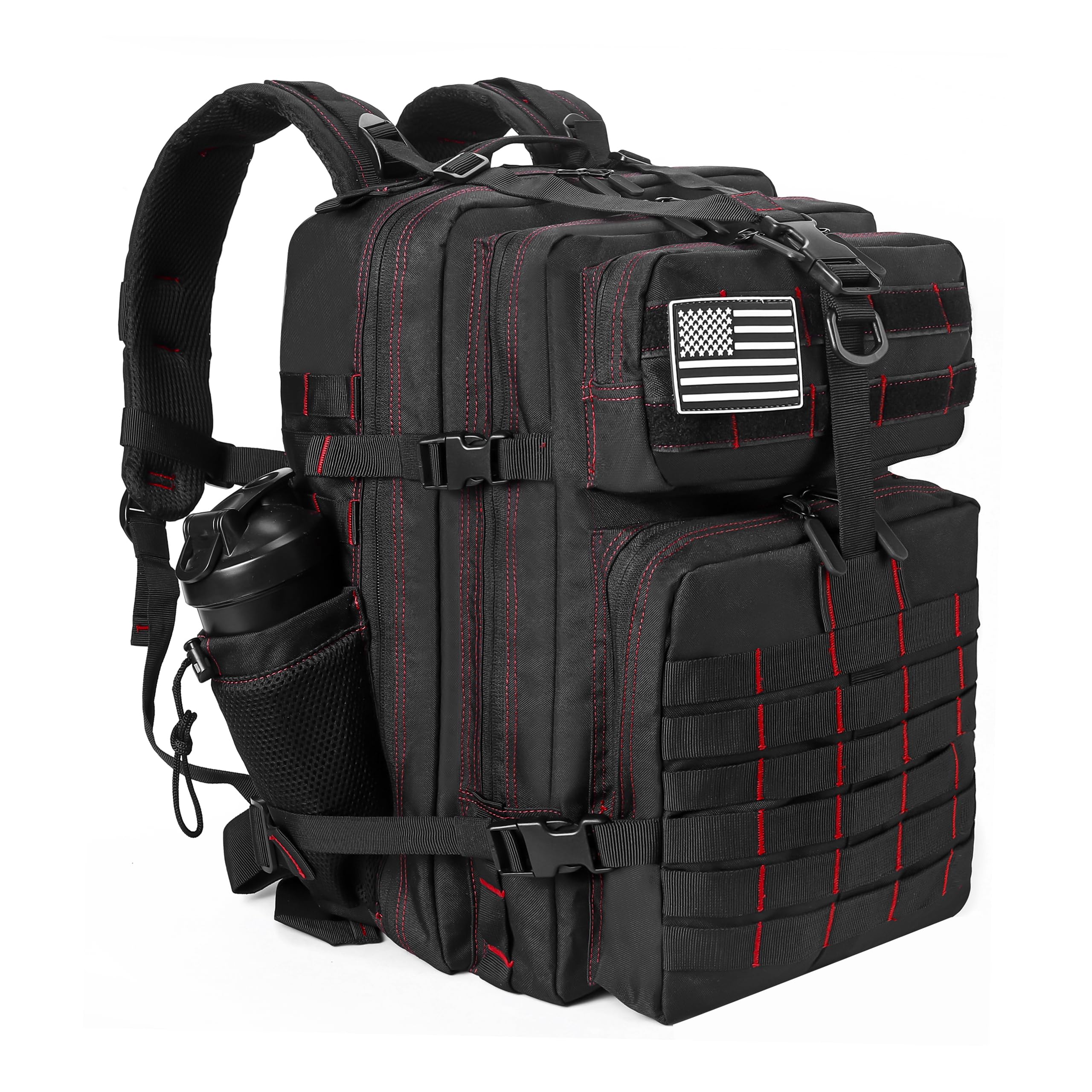LHI Mochila Militar Táctica Hombre 45L Grande Impermeable – Mochila Molle para Senderismo, Supervivencia, Crossfit, Gimnasio, Viaje y Outdoor