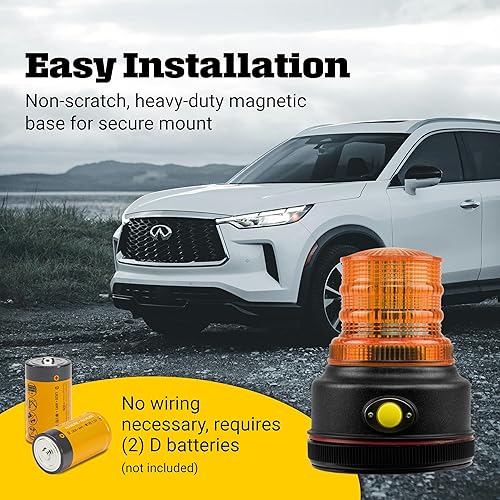 Miniatura 3 de Blazer International 195C43A - Baliza de advertencia LED con base magnética ámbar