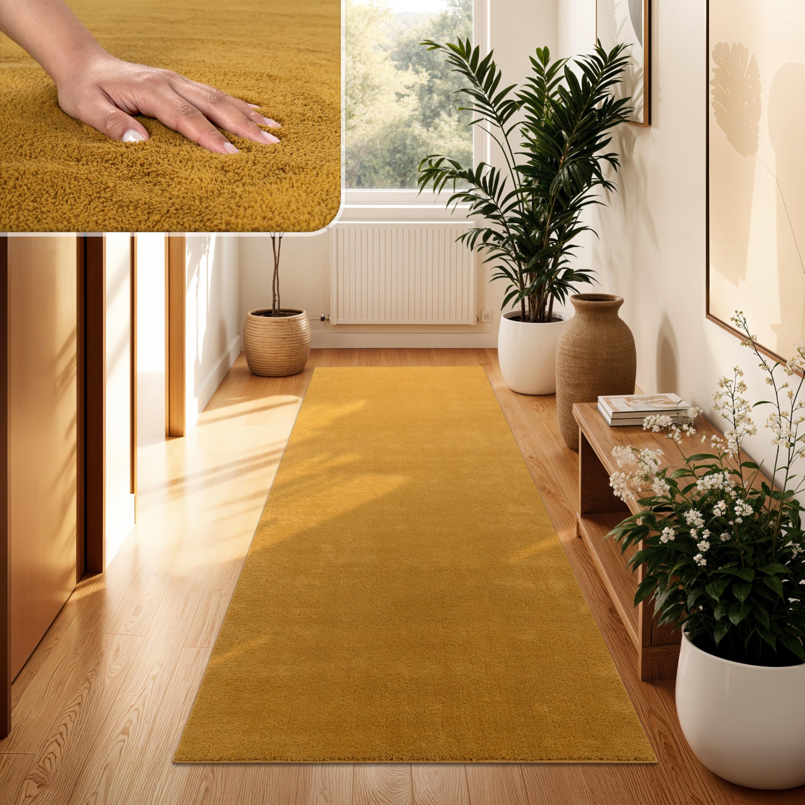 Wohnzimmerteppich 60x120 Cm - Braun Mit Rautenmuster Rutschfest