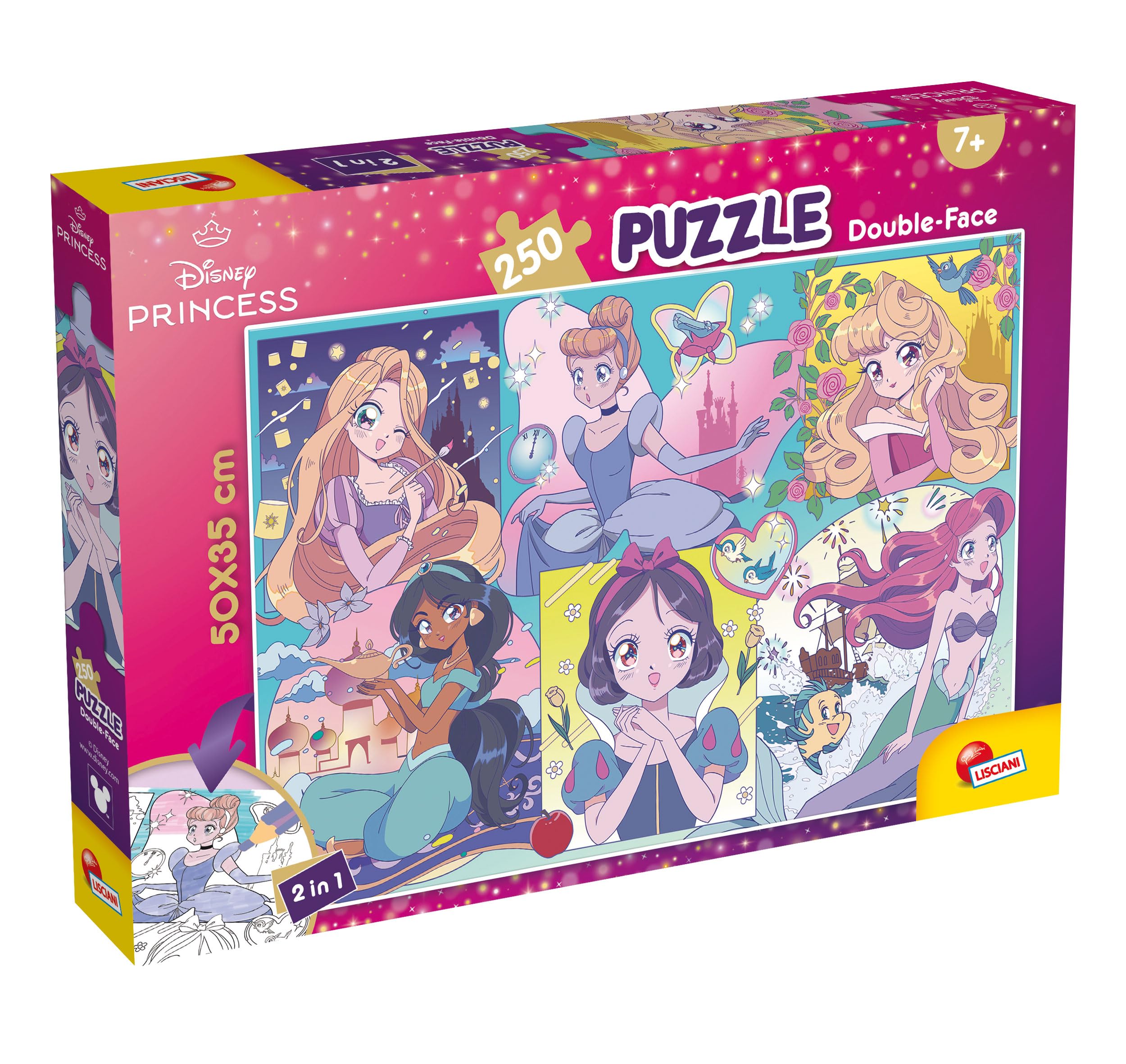 Lisciani - DISNEY PRINCESSES Manga Puzzle - 250 Piece Double Sided