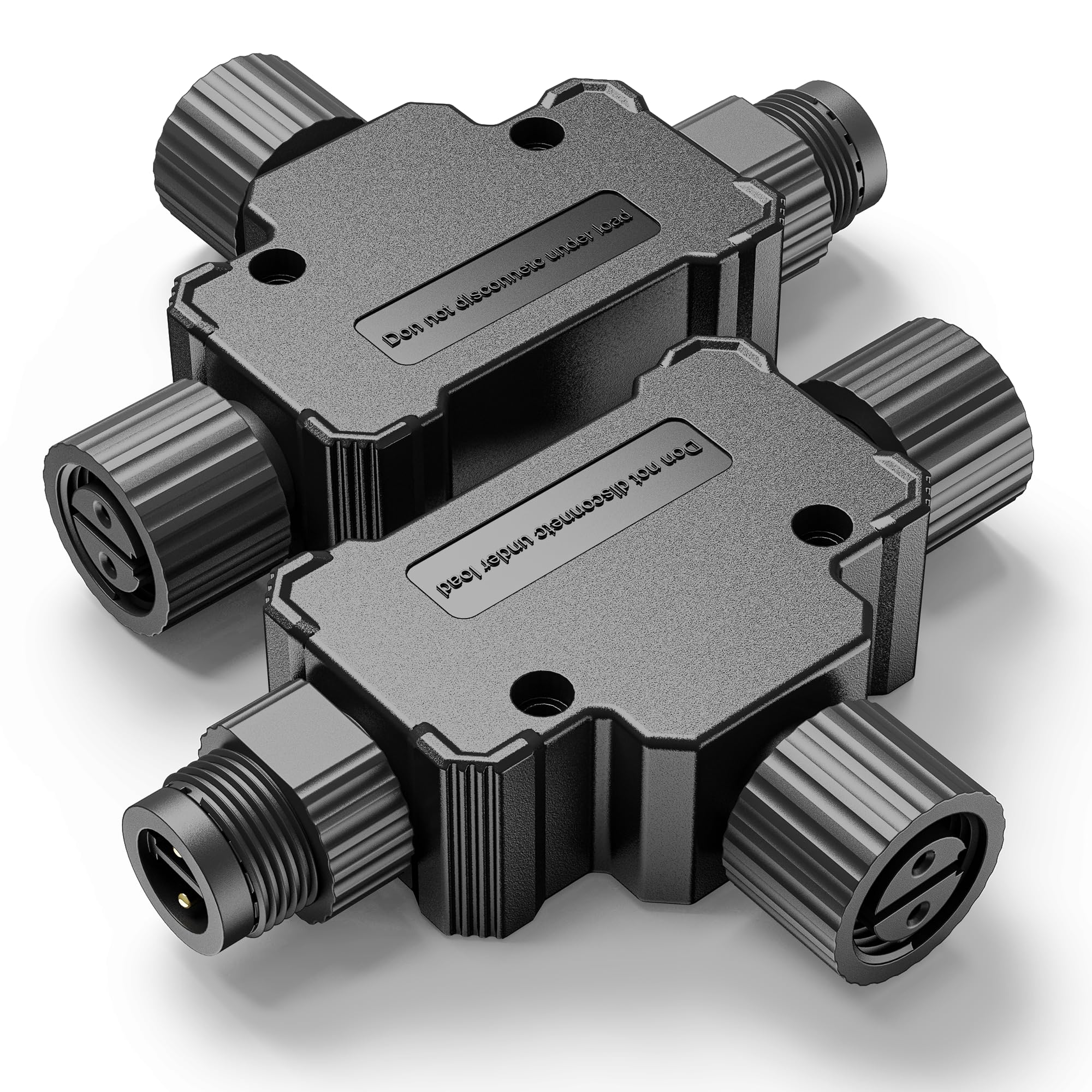 T Connector(Luxury)-2Pack Compatible with Philips Hue Outdoor Low Voltage Lights,Expand and Customize Your Outdoor Smart Lighting Setup, Black