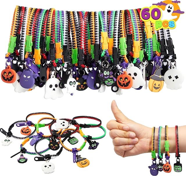 JOYIN - Juego de 60 Pulseras con Cremallera para Halloween, Regalos de Fiesta para Niños, Juguetes…