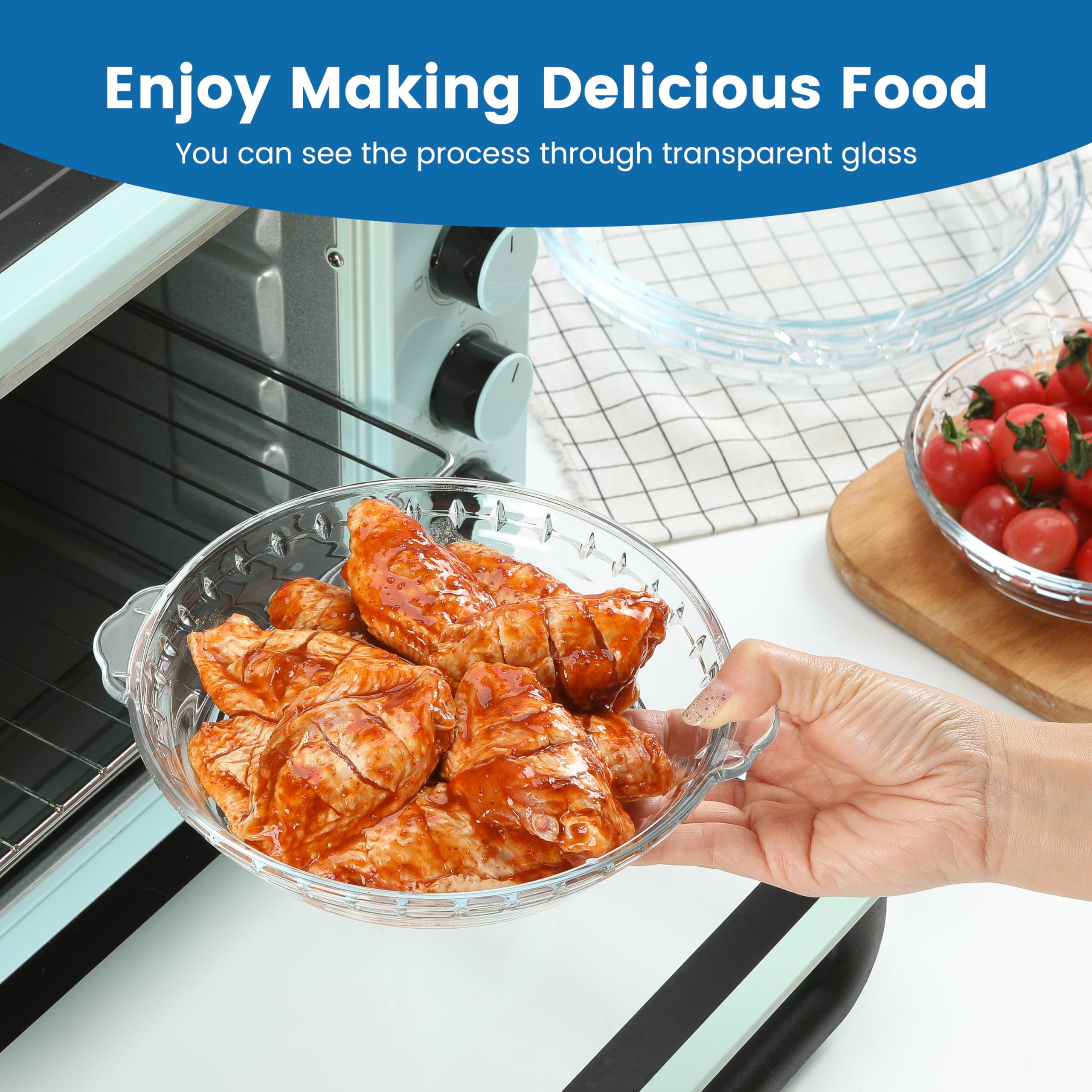 Chicken Pot Pie ZYER Glass Pie Plate 25oz Small Pie Dish Small Pie