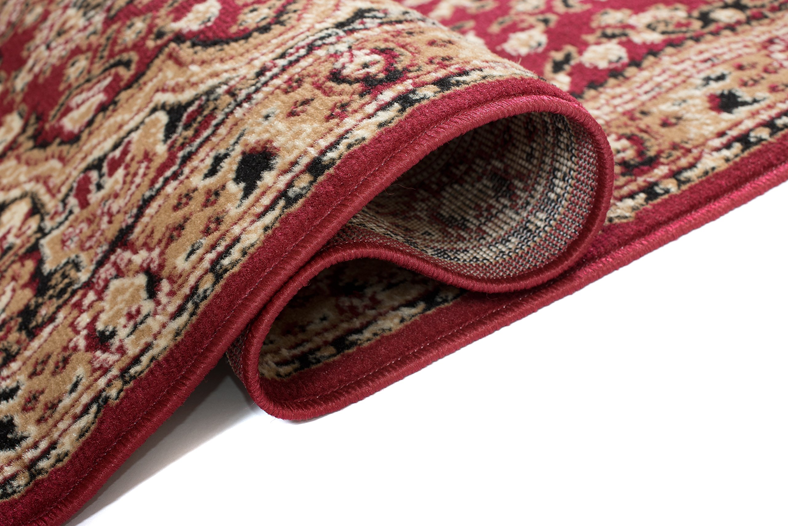 Carpeto Tappeto Corridoio Orientale - Motivo a Medaglione - Pelo Corto - Collezione Verona - Rosso - 70 x 300 cm