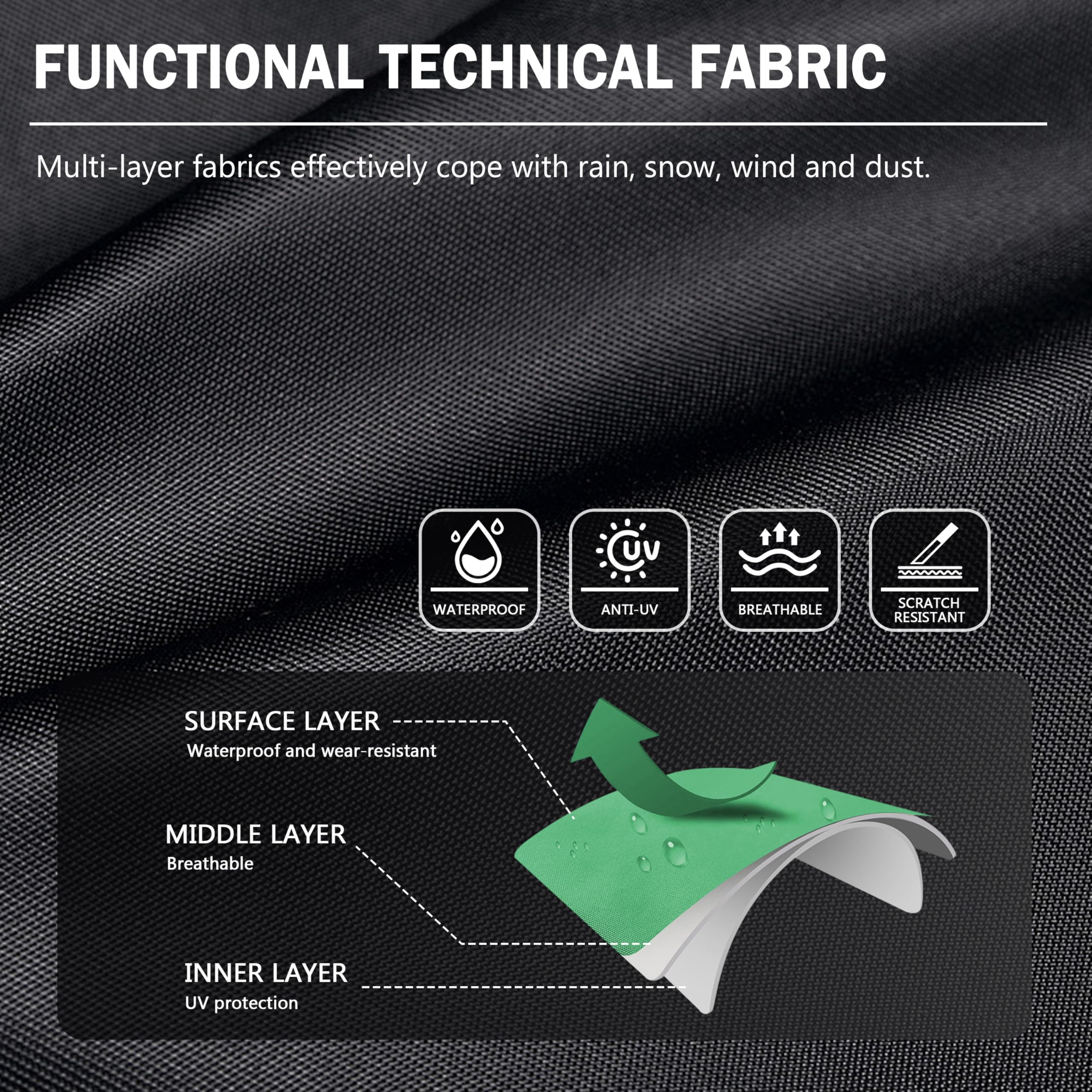 Custom Fit for Jeep Wrangler 4 Door Car Cover in Full Exterior All Weather Protection Waterproof Dustproof Sun — view 5