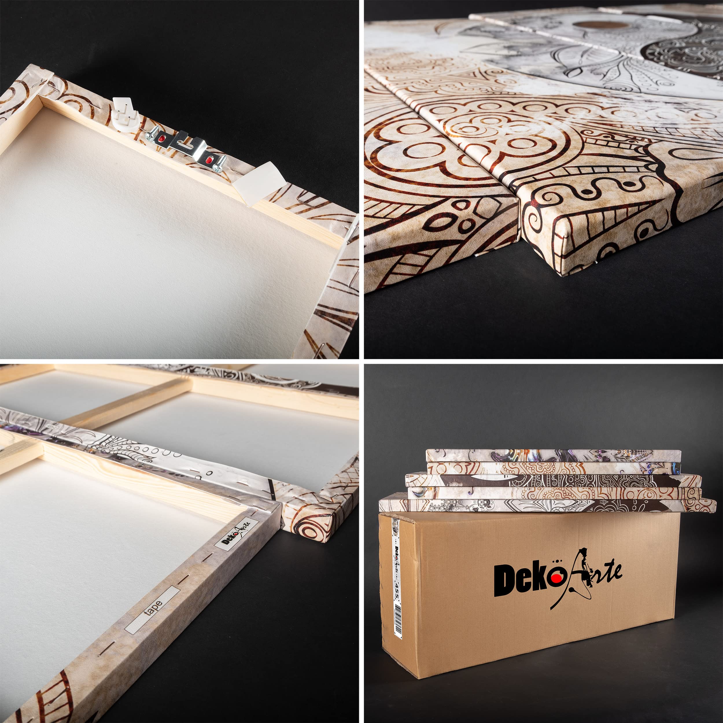 DekoArte - Cuadros Modernos Impresión Imagen Artística | 5 Piezas 150x80cm | Lienzo Decorativo Para Tu Salón o Dormitorio | Estilo Paisaje Árboles Cuatro Estaciones Del Año