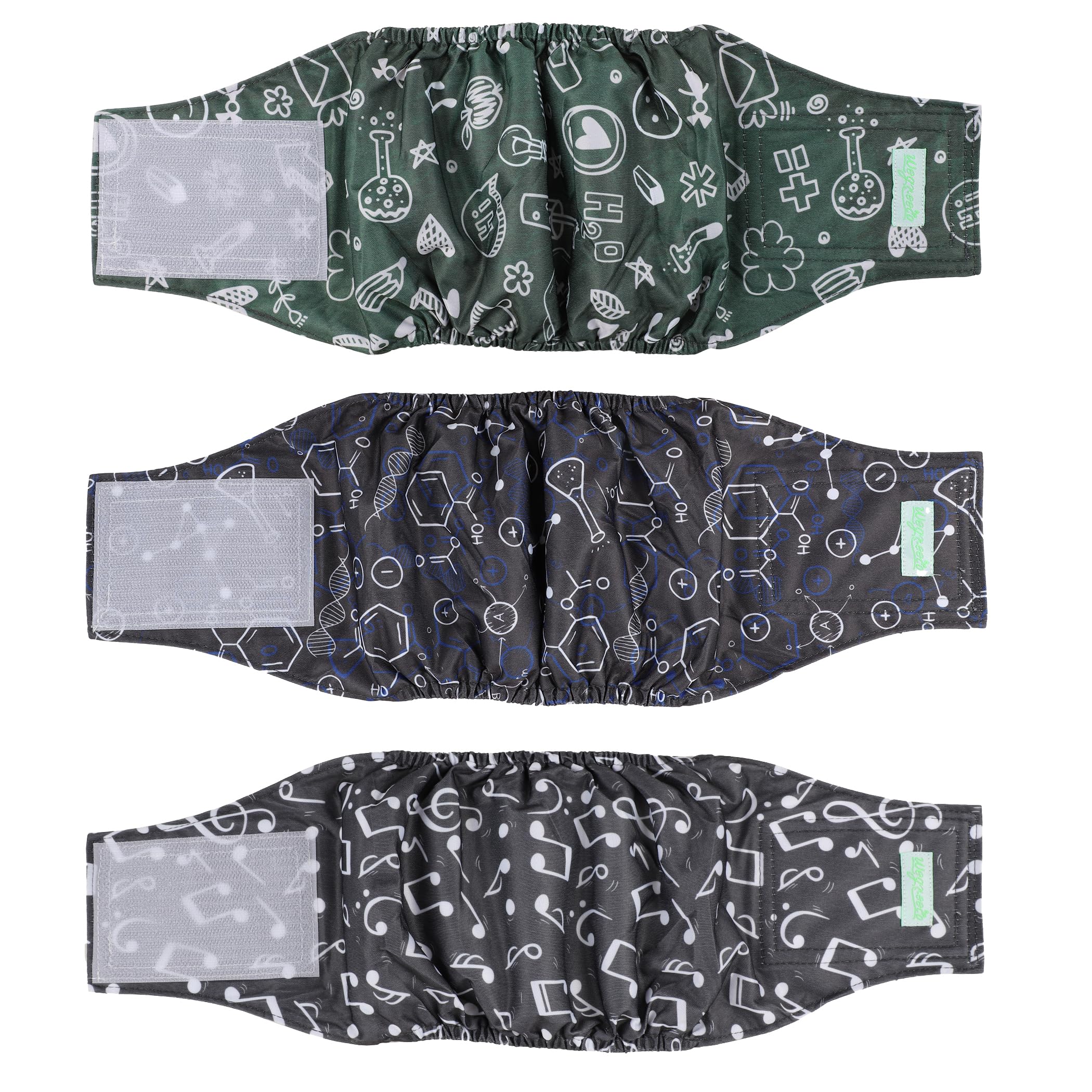 wegreeco Washable Male Dog Belly Band (Stylish Pattern)- Pack of 3 - Washable Male Dog Belly Wrap, Dog Diapers Male (Cool Design, Medium)