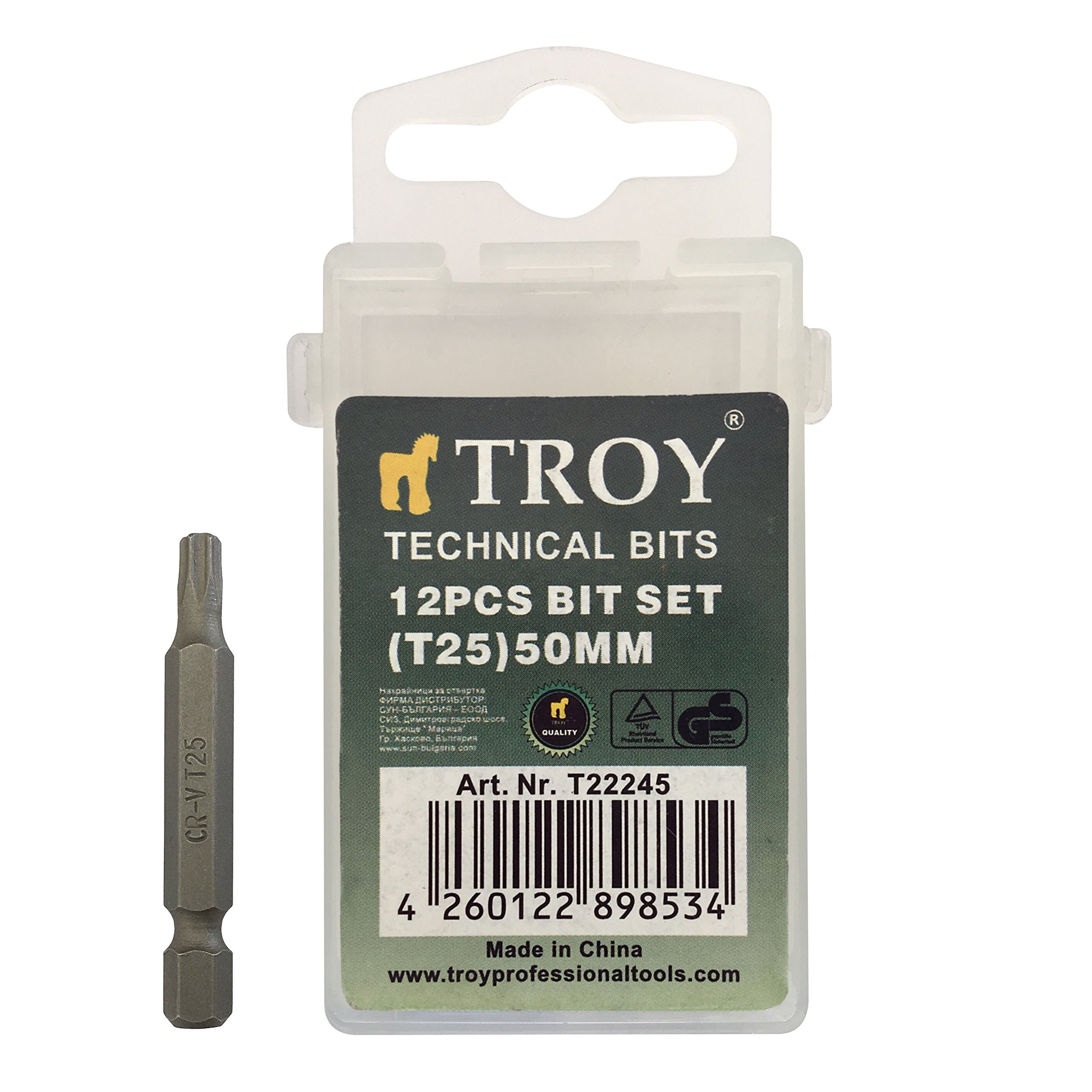 Troy T 22245 Torx Bits Uç Seti, T25 X 50 Mm