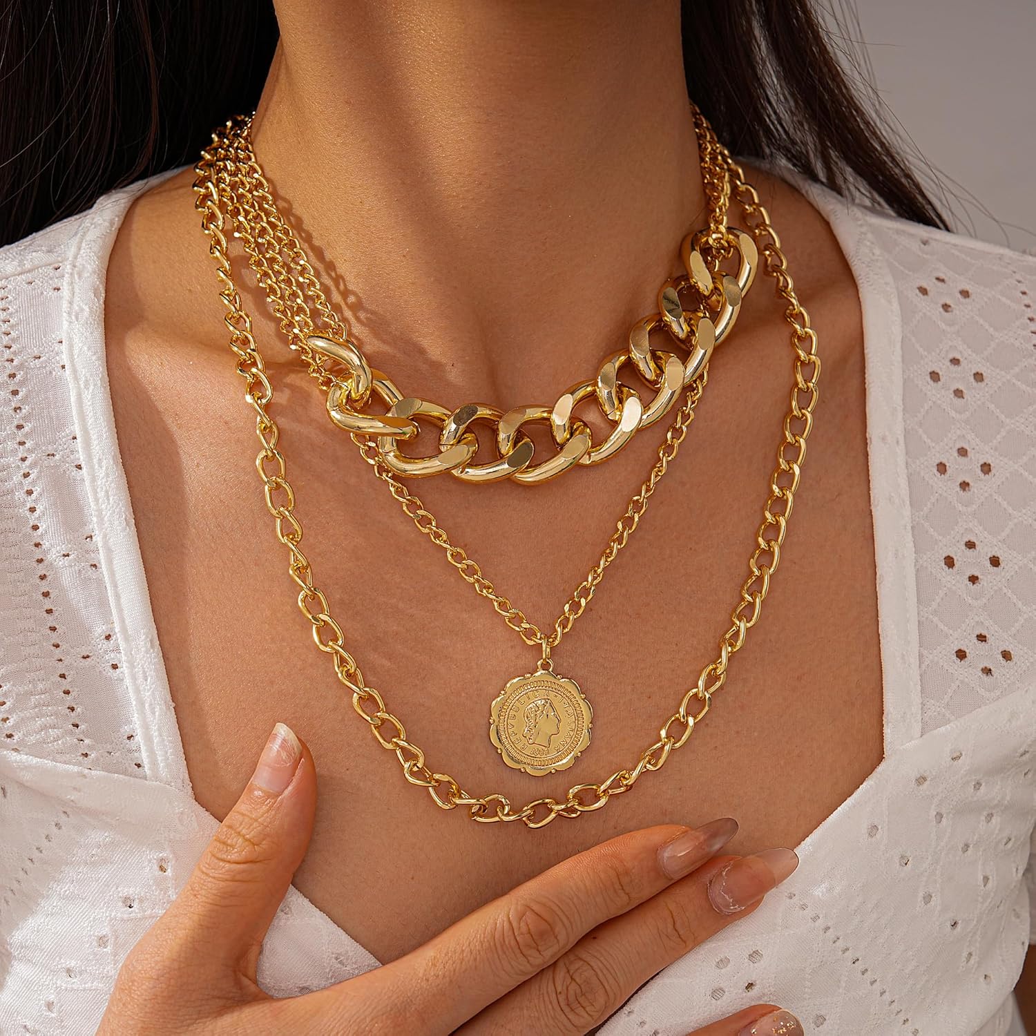 Gold Stacked Necklaces for Women - Simple Layered Gold Necklaces Trendy Stack Chain Necklace Jewelry Gift for Women - Image 4