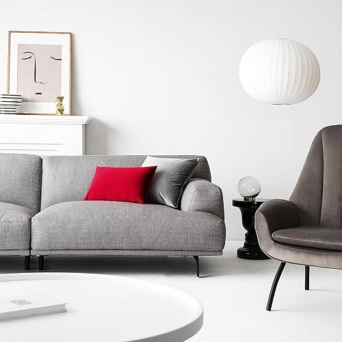 Miniatura 3 de Mixhug - Fundas de almohada decorativas de terciopelo, fundas de cojín rectangulares para sofá y cama, juego de 2 fundas color rojo, 12 x 20 pulgadas