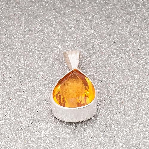 Miniatura 8 de Yellow Topaz Necklace, Yellow Topaz Woman Pendant. Pear Yellow Topaz Necklace. Silver Yellow Topaz Pendant. 925 Sterling Silver Yellow Topaz