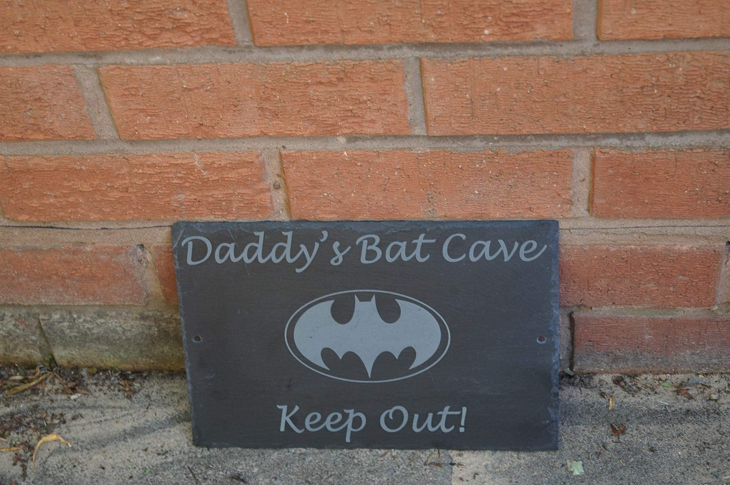 Daddy's bat cave, Slate house sign, Bat cave sign, shed sign,stable sign, personalised slate sign, bespoke house sign, house numbers,