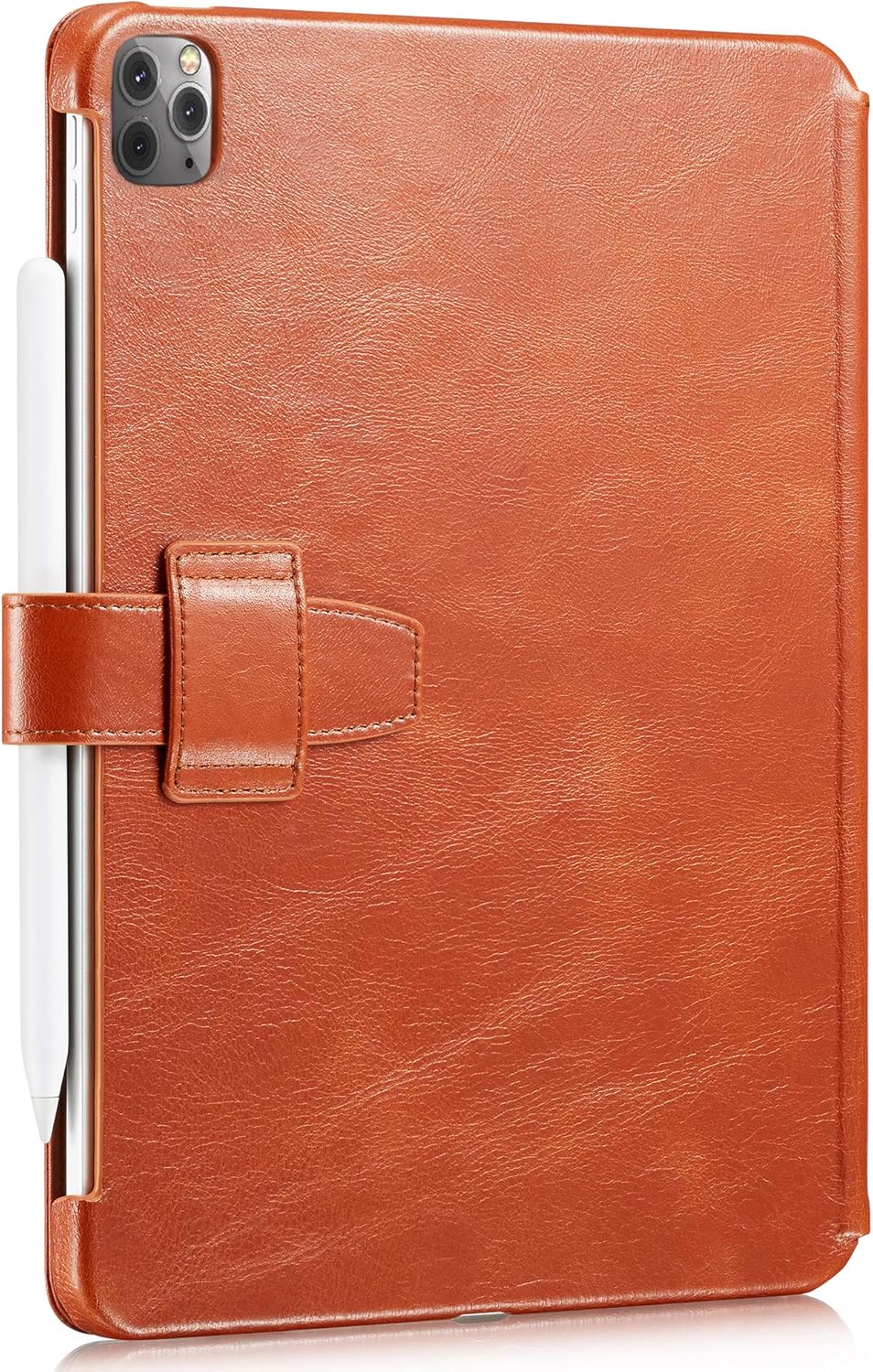 40% Off Discount KAVAJ Case Leather Cover London Works with Apple iPad Pro 11 2021/2020 Cognac-Brown Genuine Cowhide Leather with Pencil Holder Supports Apple Pencil Slim Fit Smart Folio
