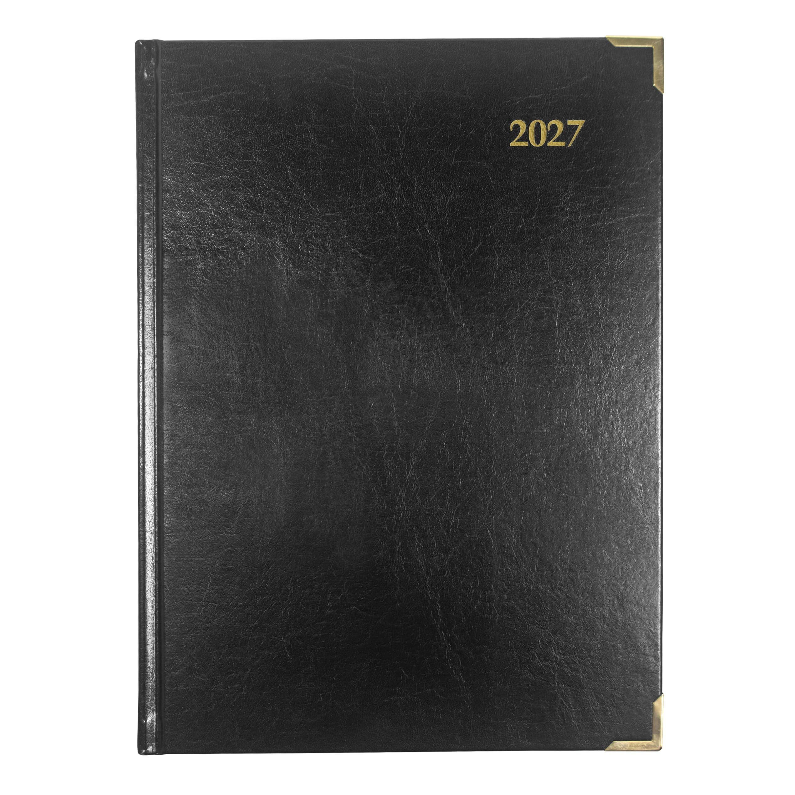 Brownline® 2027 Executive Wochenplaner Terminkalender Terminkalender 12 Monate Januar bis Dezember genähte Bindung 27,3 x 19,7 cm schwarz dreisprachig (CBE512)