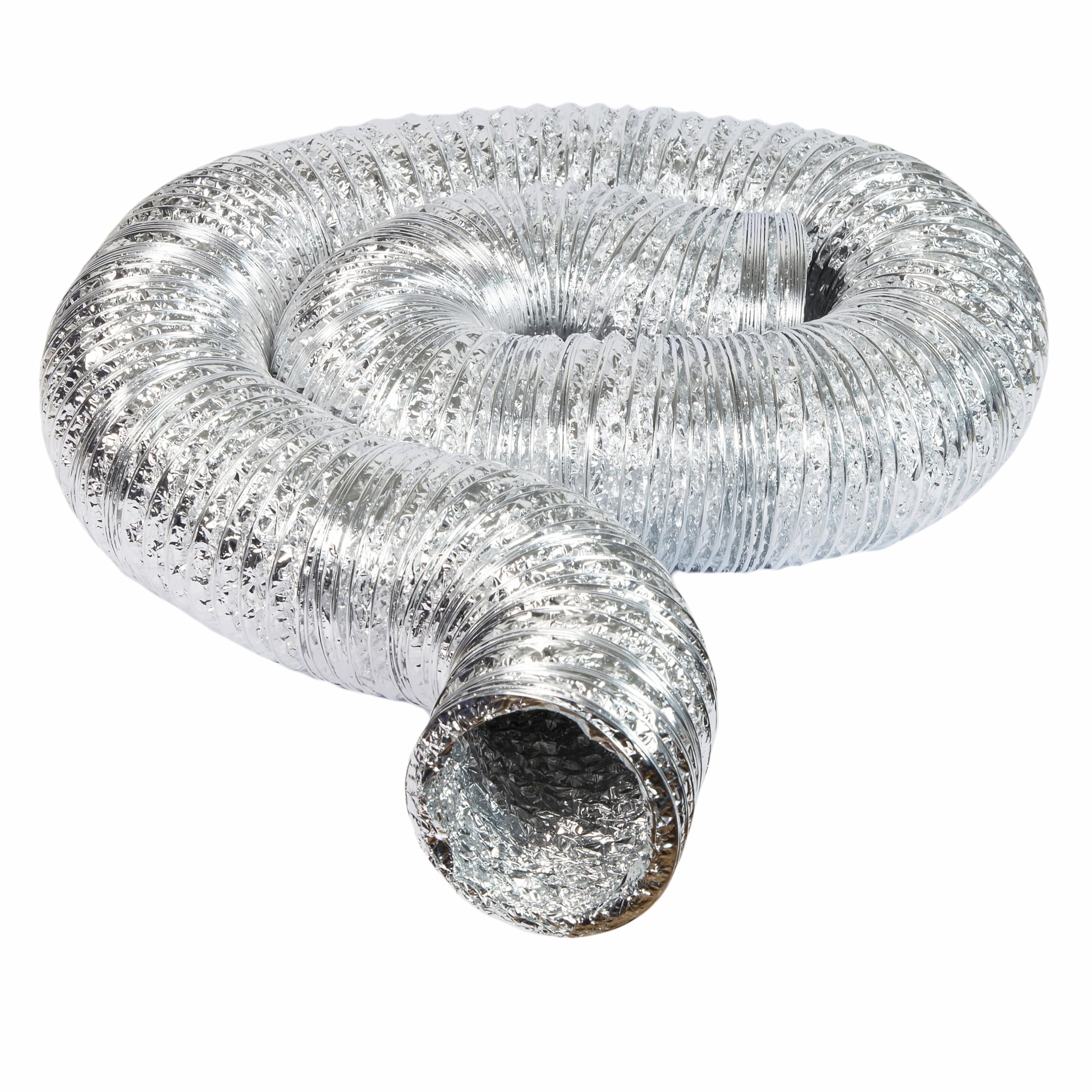 Airflow 100mm (4 inch) x 10m Flexible Aluminium Insulated Ducting Pipe - Tumble Dryer Vent Hose, Flexible Ducting for Extractor Fans, Cooker Hoods & Hydroponics