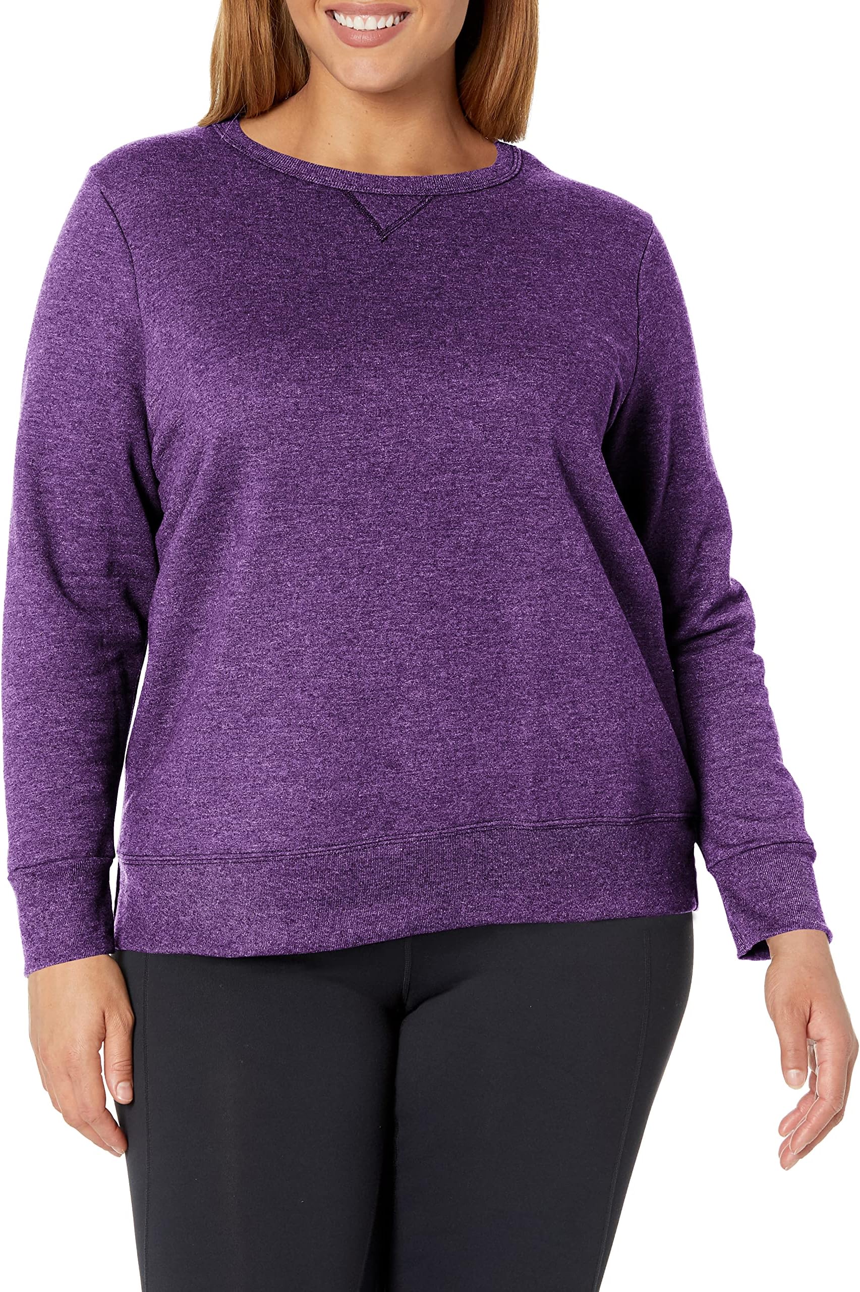 JUST MY SIZE Women's Plus Size Sweatshirt, Ecosmart Fleece Pullover With V-notch