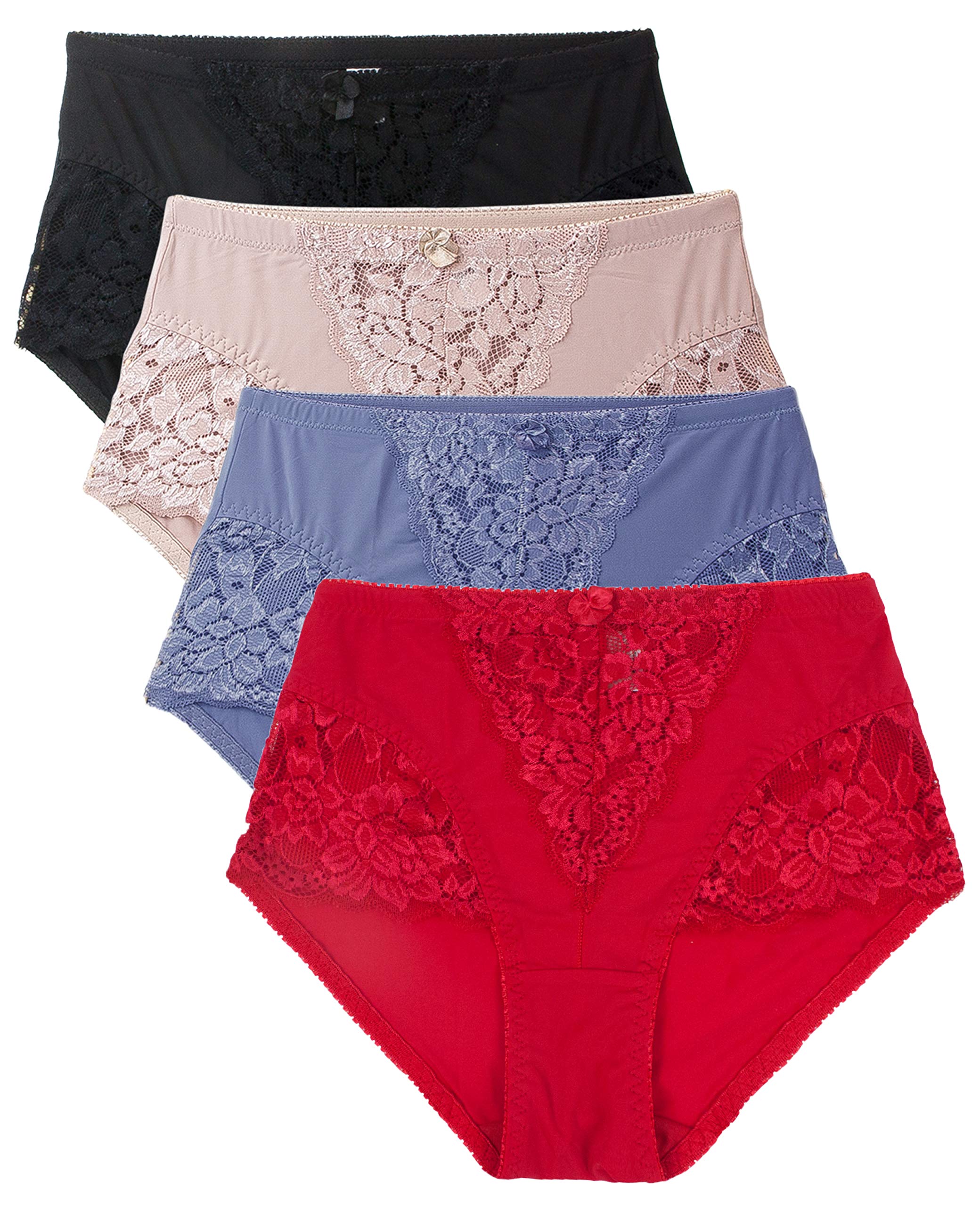 Ropa interior sexy para mujer, bragas de encaje con control de barriga, talla S-Plus