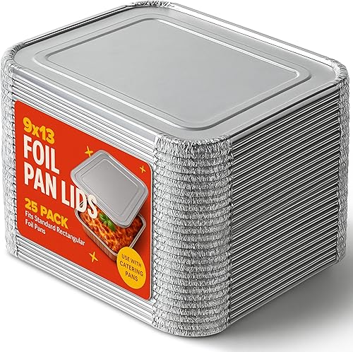 Vista 37 de Stock Your Home Bandejas de aluminio de 9 x 13 pulgadas con tapas (paquete de 10) – Sartenes profundas desechables de tamaño medio para cocinar