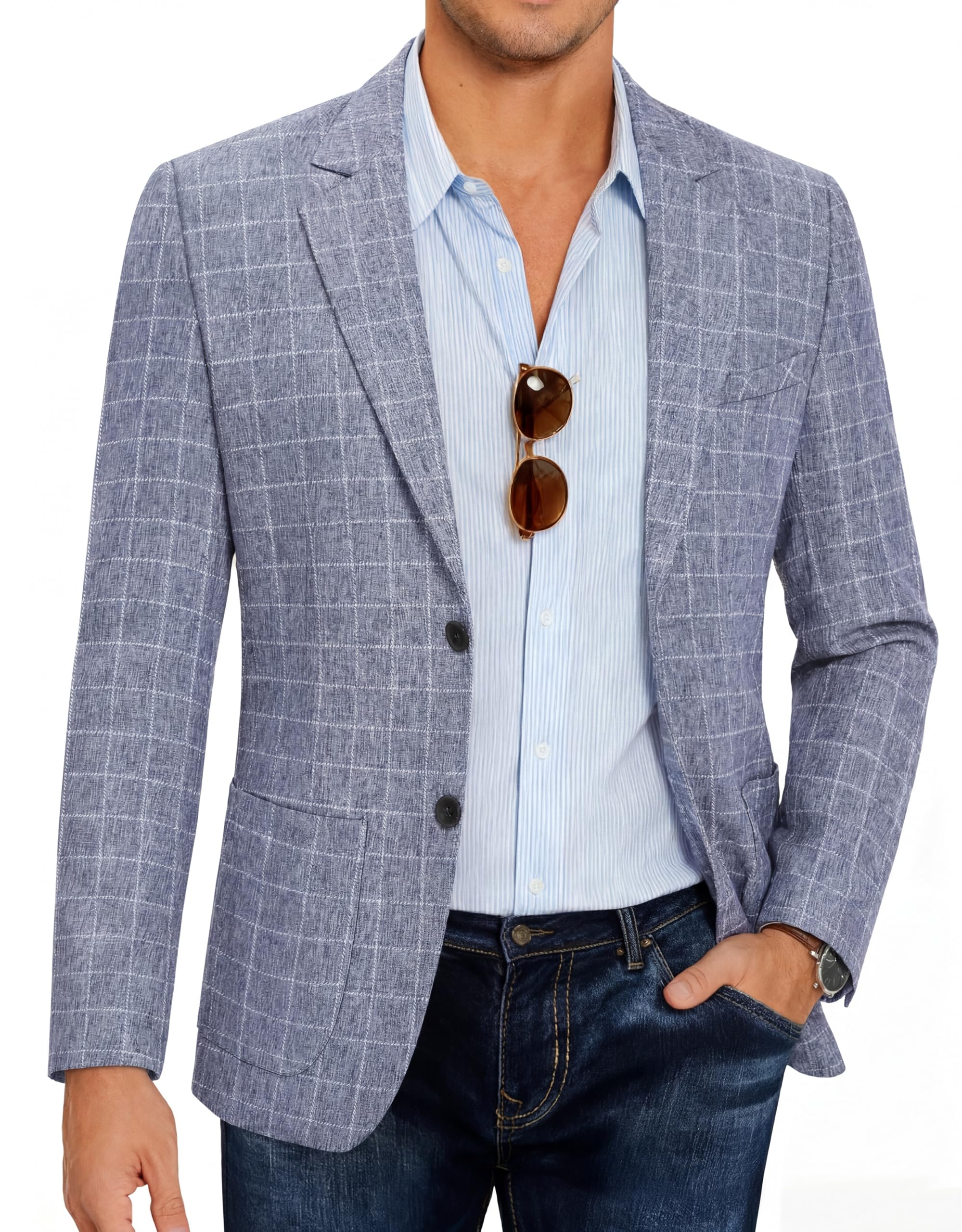 coofandy Mens Casual Blazer Sport Coat Lightweight Two Button Business Jackets-picture-44