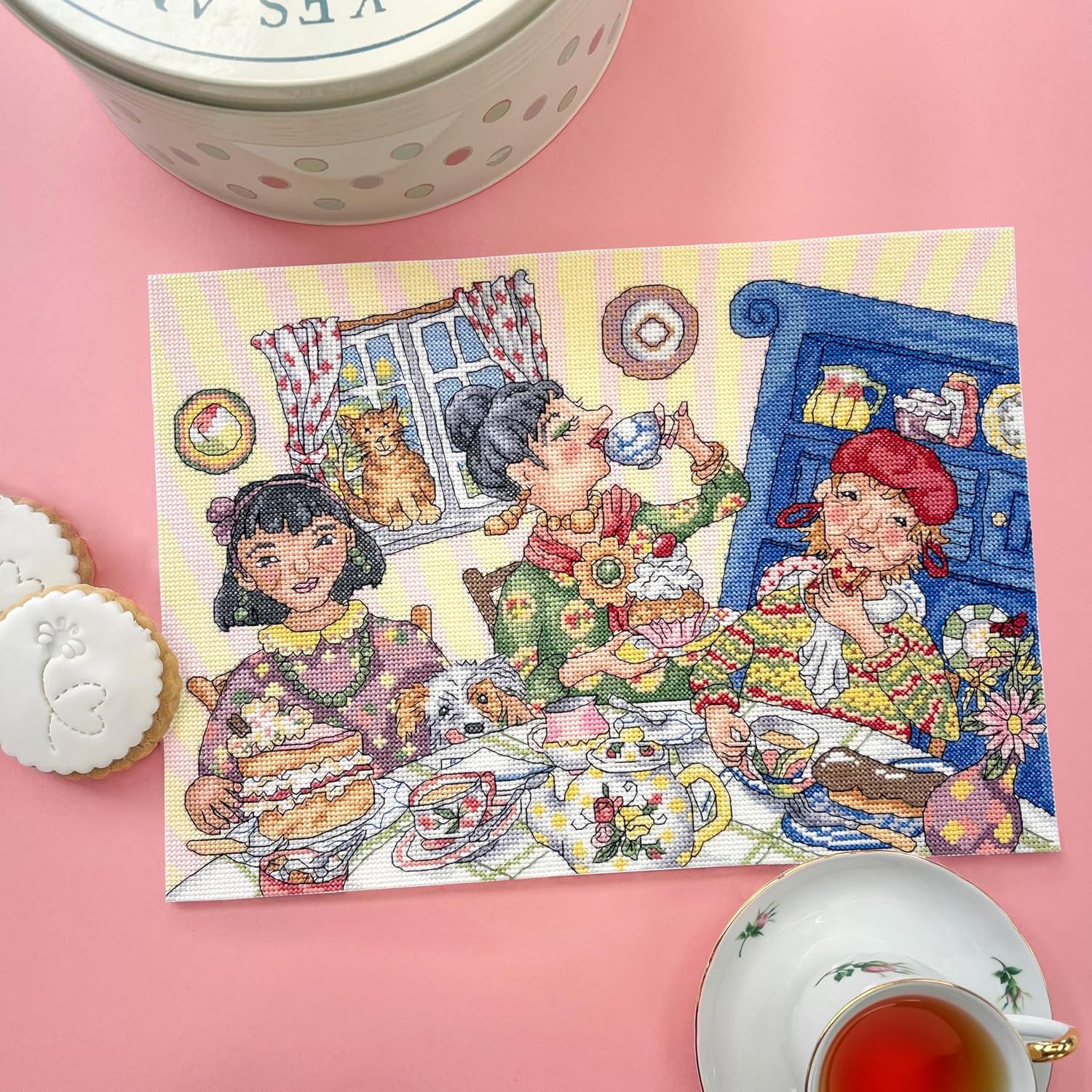 Bothy Threads Counted Cross Stitch Kit - Tea and Cake