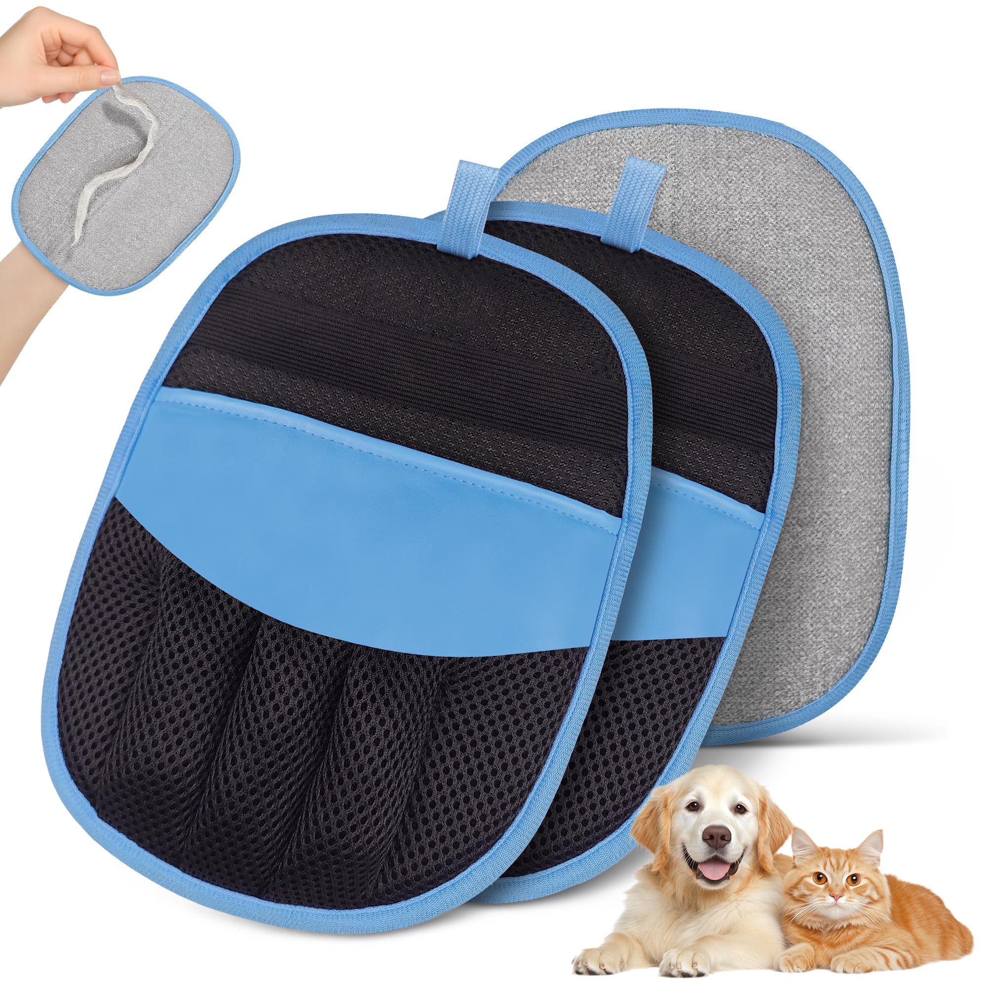 YOSEPATI Guanto Magic Brush per la Rimozione del Pelo degli Animali Domestici,Confezione da 2 Pezzi da Toelettatura Elettrostatico Yomi per Cani e Gatti,Rimuovi-Pelo Pure Path,Rimuovi-Pelo per Mobili