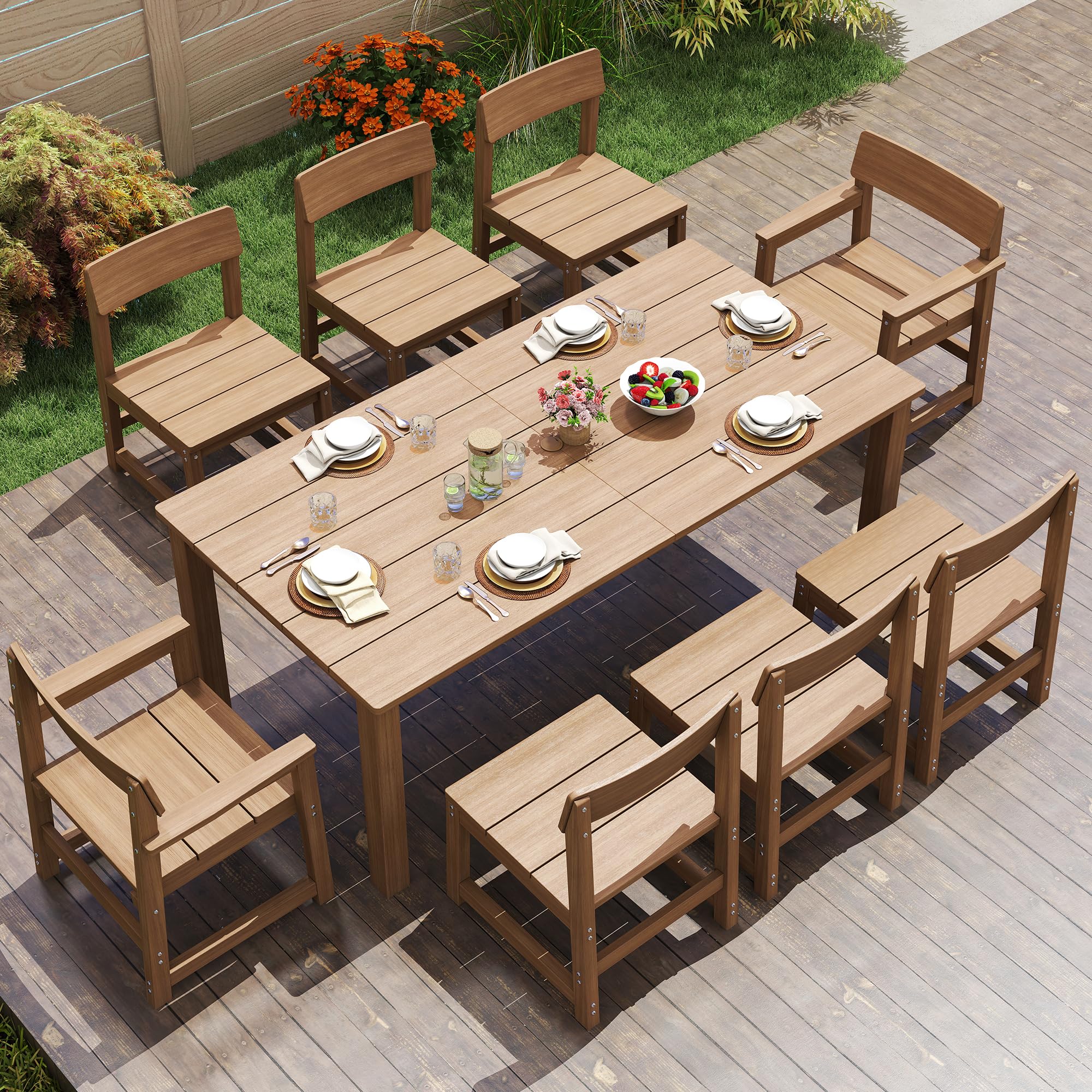 Amazon.com: Jocoevol 9 Piece Patio Dining Set for 8 HIPS Outdoor