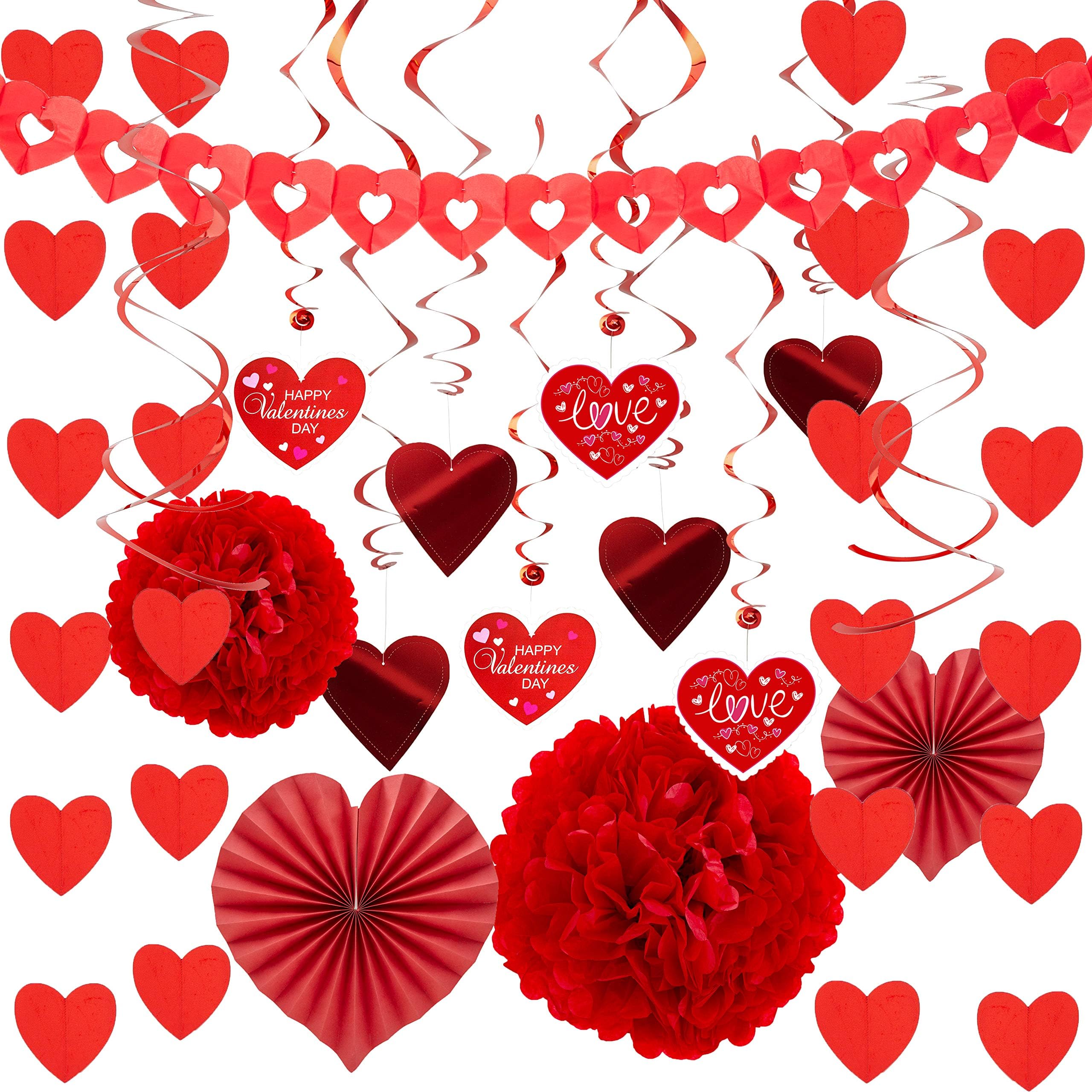 JOYIN 27 Pieces Valentines Day Swirl String Cutout Decoration Kit