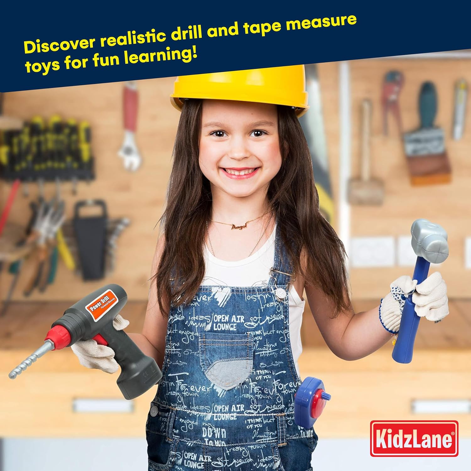 Kidzlane 20-Piece Deluxe Toddler Tool Set with Carrying Case