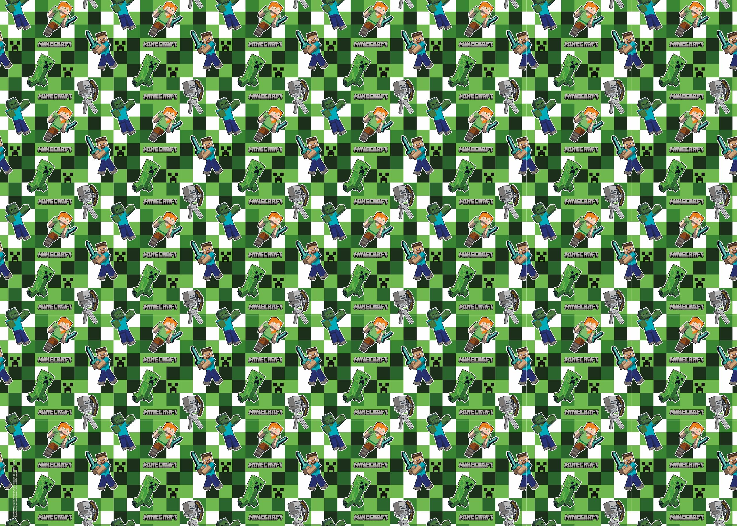 MINECRAFT WRAPPING PAPER 2 Sheet 2 Tags BIRTHDAY GIFT WRAP