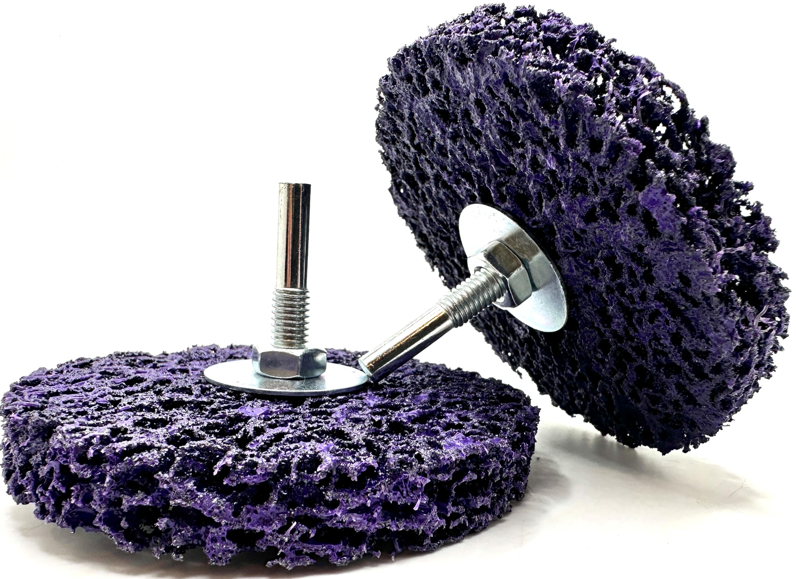 2 Pack Paint Stripping Disc Drill Attachment | 4" x 1/2" Wide with 1/4" Shaft | Strip & Clean Discs Remove Paint Coating Rust | Purple | Pack of 2