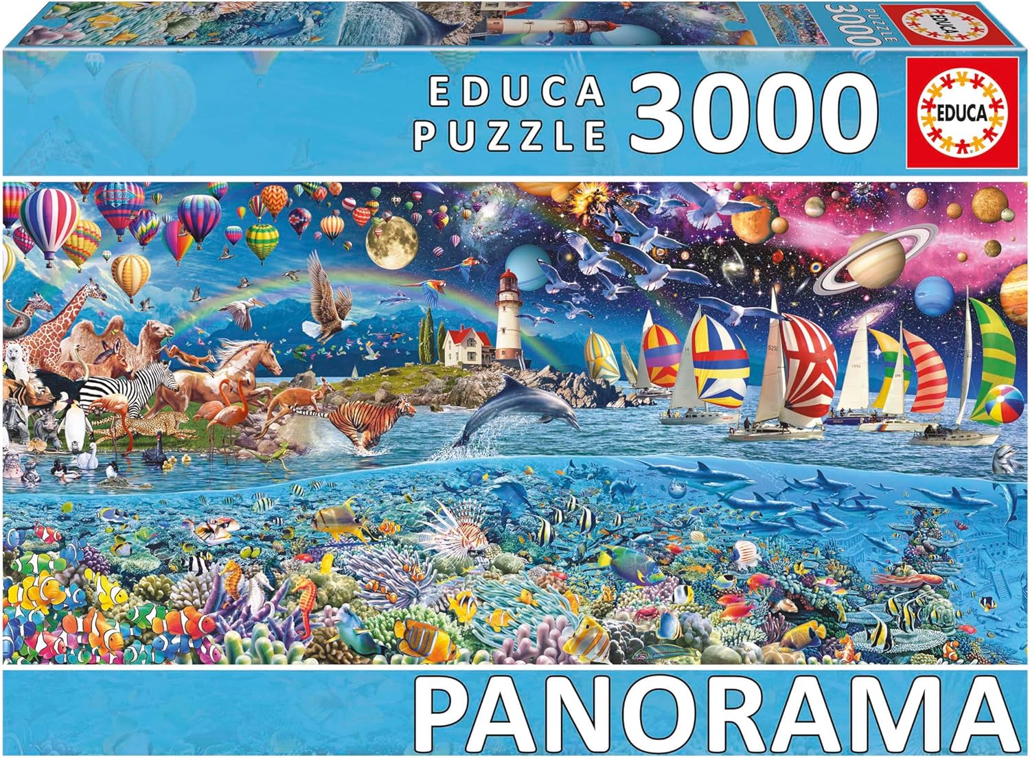 Educa - Puzzle of 3000 Pieces for Adults in Panoramic Format | Panorama Life. Includes Missing Piece Service. Measures: 144 x 68 cm. from 14 Years (20265)