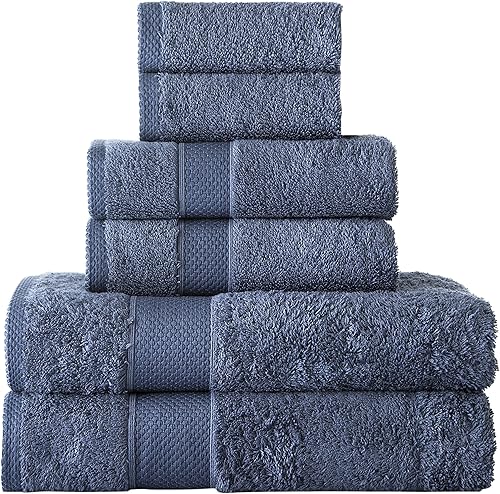 Towels Beyond - Juego de toallas de lujo de 6 piezas, 100% algodón turco, de secado rápido, altamente absorbente y cómodo, incluye 2 toallas de