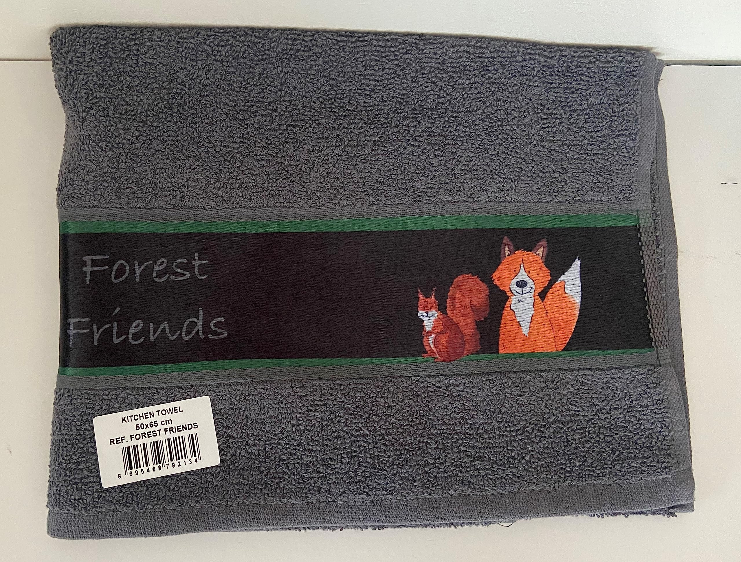 Riggs Tea Towels Forest Friends Tea Towel - Alex Clark Art Grey Tea Towels  For Kitchen, image size:2560x1943