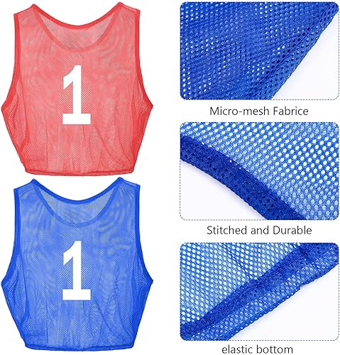 Miniatura 3 de 24 piezas de malla de nailon con números, camisetas de entrenamiento en equipo, chalecos de entrenamiento para deportes, fútbol, baloncesto, fútbol,