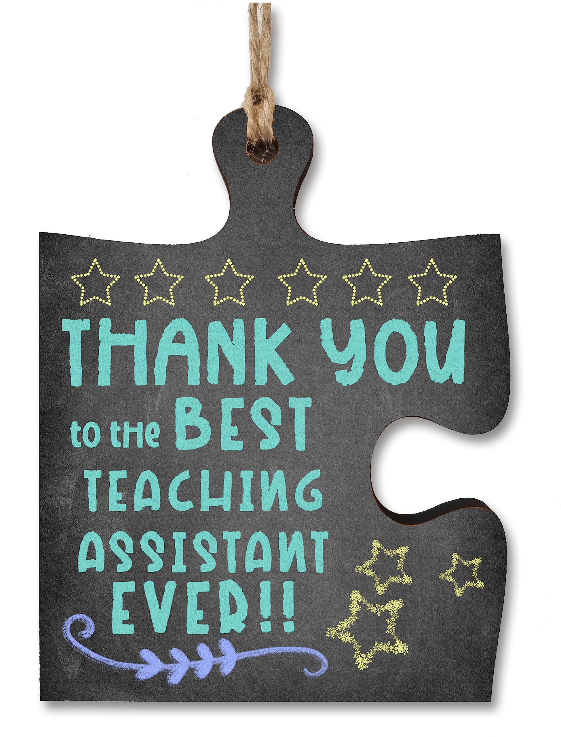 The Plum Penguin Multicolour Thank You Best Teaching Assistant Jigsaw Puzzle Shaped Decorative Hanging Plaque Sign Card Alternative End Of Term Gift