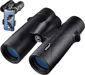 Gskyer Binoculars, 12x42 Binoculars for Adults and Kids, Binoculars for Hunting, Binoculars for Bird Watching Travel Concerts Sports Stargazing and Planets-Large Lens BAK4 Prism FMC-with Phone Mount