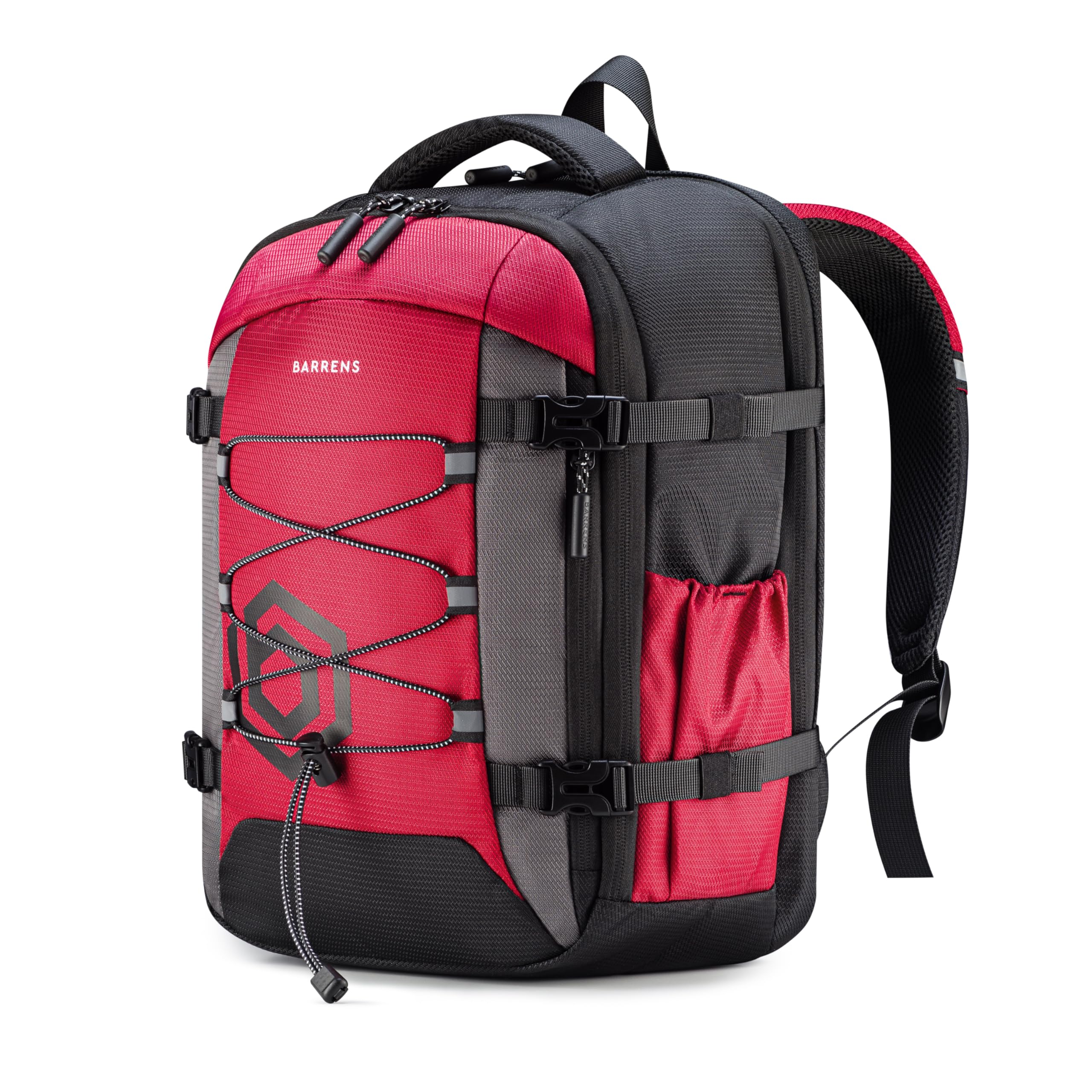 BARRENS Mochila de equipaje de mano, 40 x 30 x 20 cm, impermeable para Wizzair, Eurowings, equipaje de cabina de 23 L con compartimento para portátil, rojo, 23